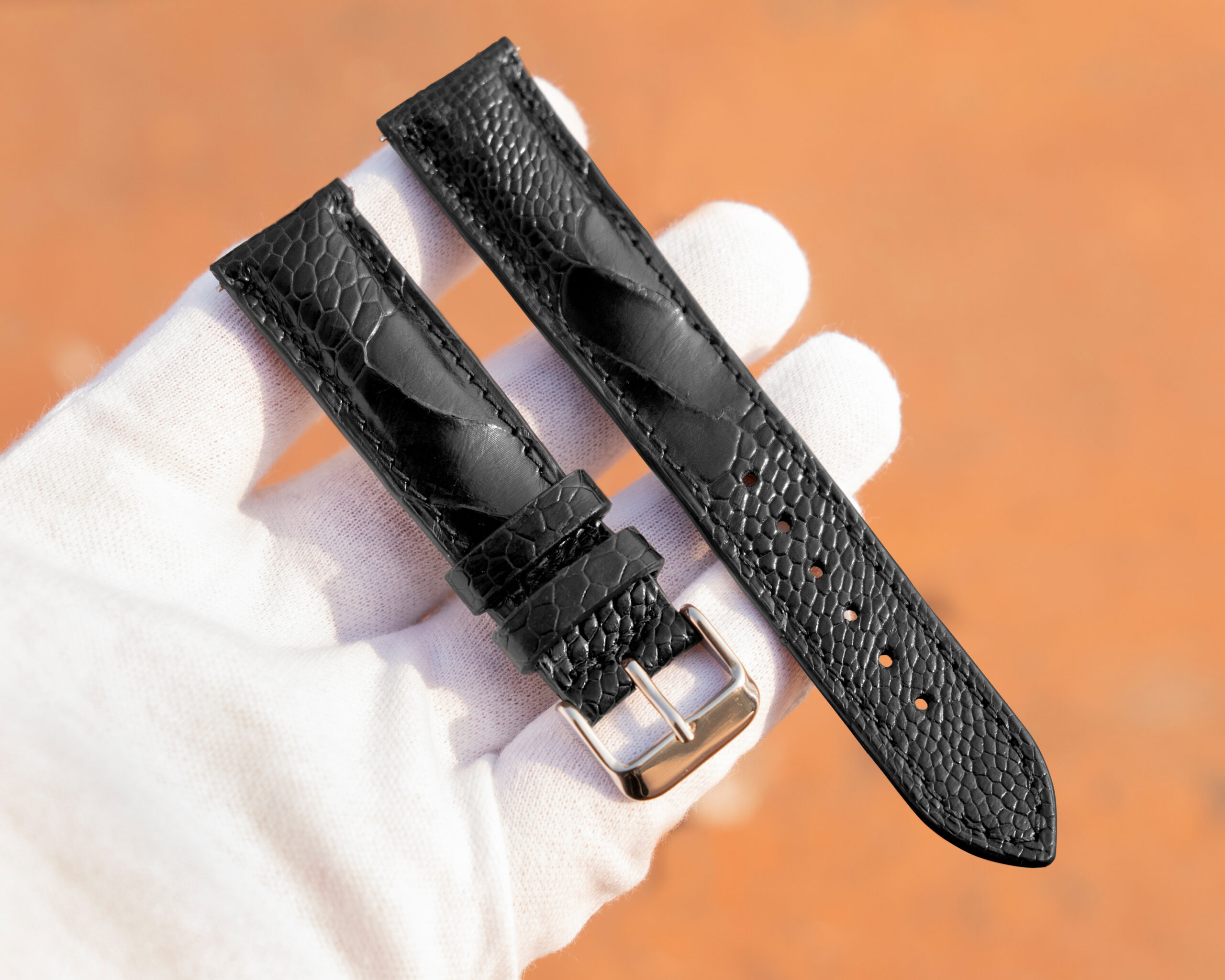 ostrich leather watch strap