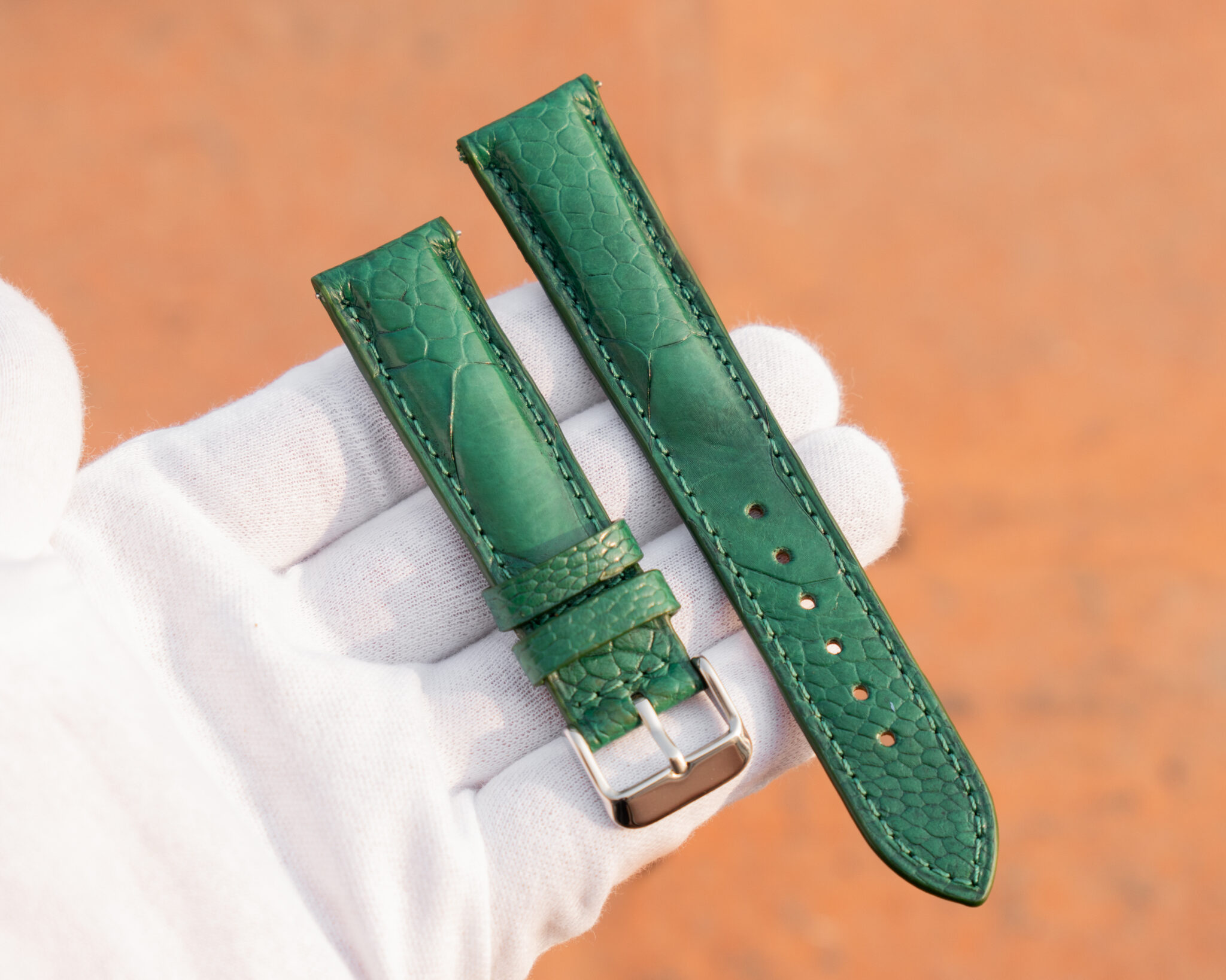 ostrich leather watch strap