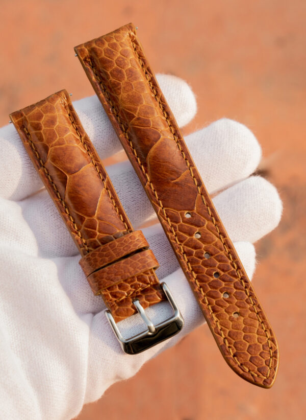 light brown ostrich leather watch strap