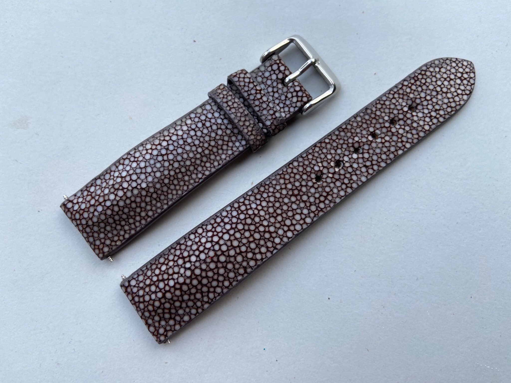 Brown Stingray leather watch strap 2