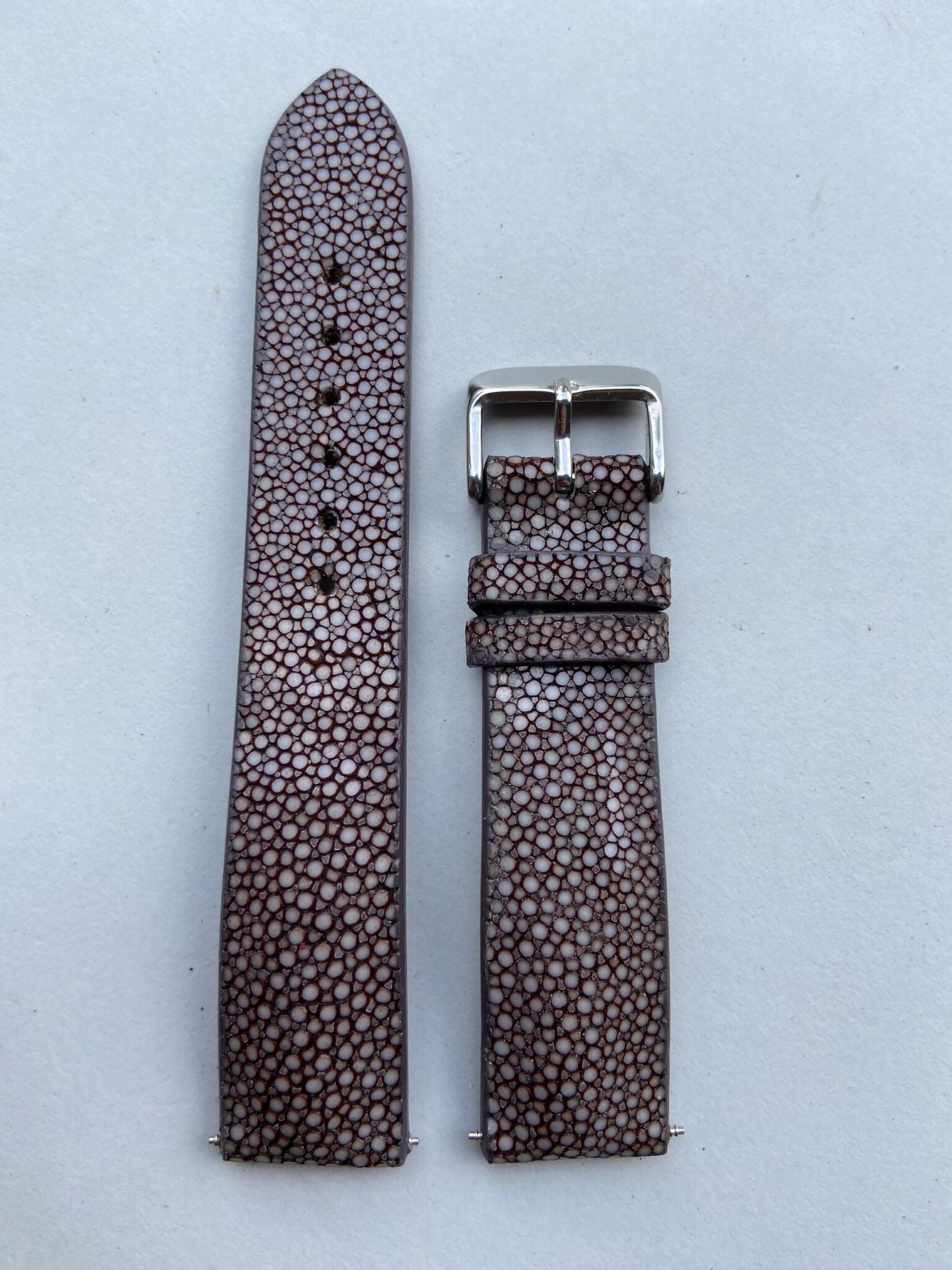 Brown Stingray leather watch strap 3