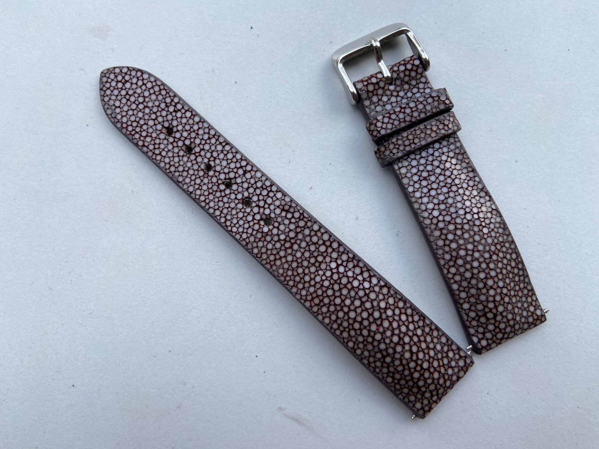 Brown Stingray leather watch strap 5