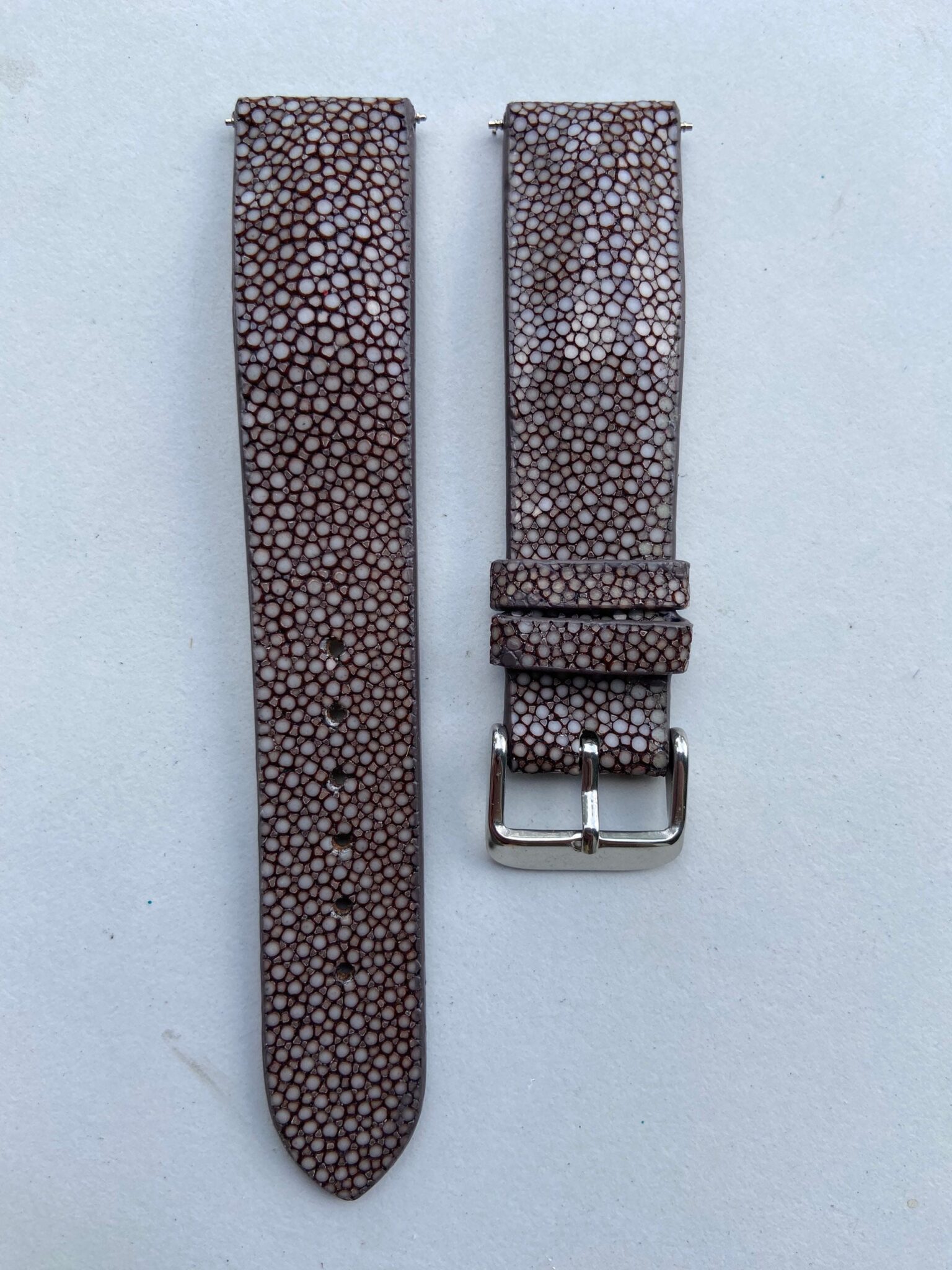 Brown Stingray leather watch strap 6
