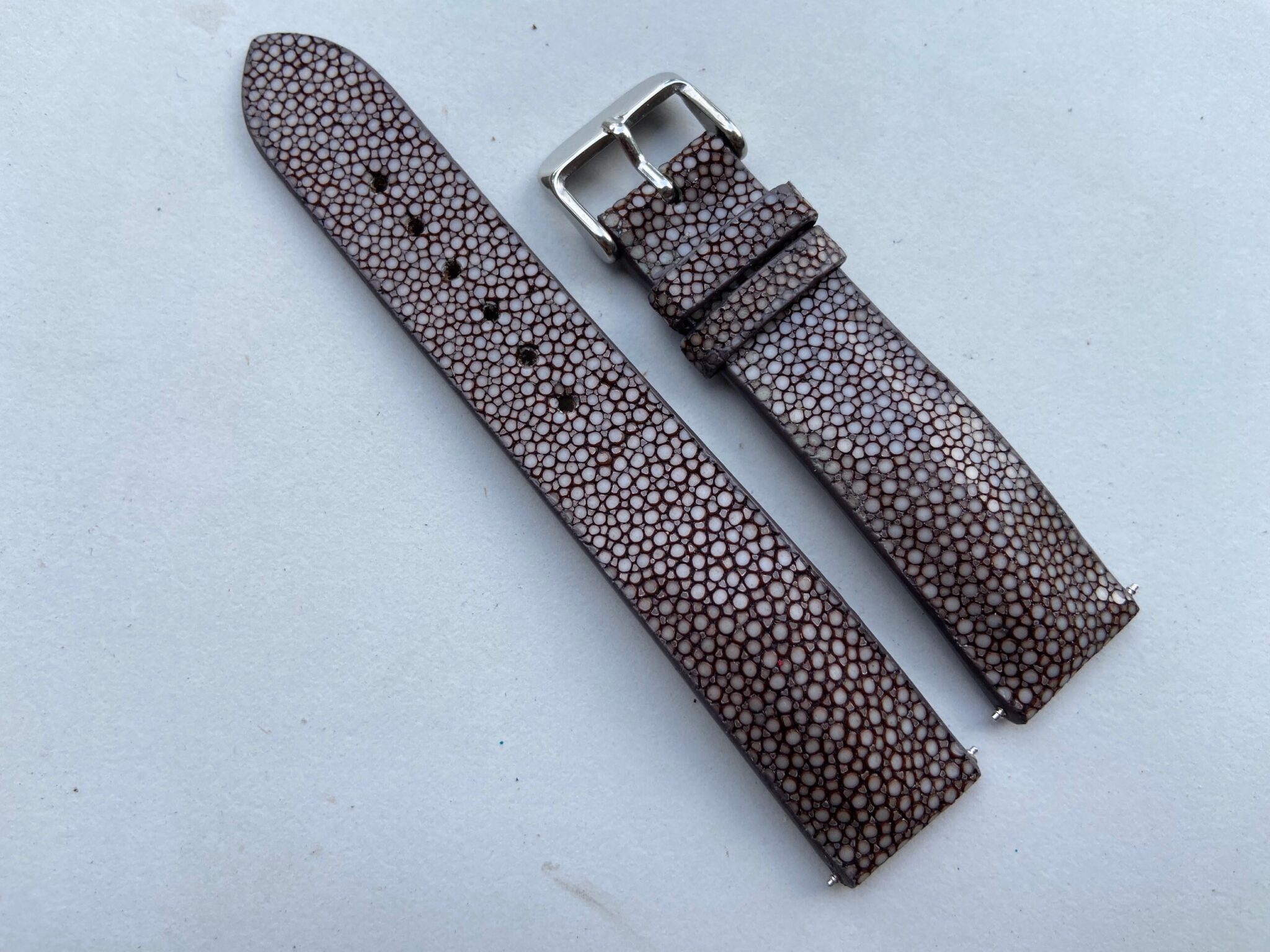 Brown Stingray leather watch strap 7