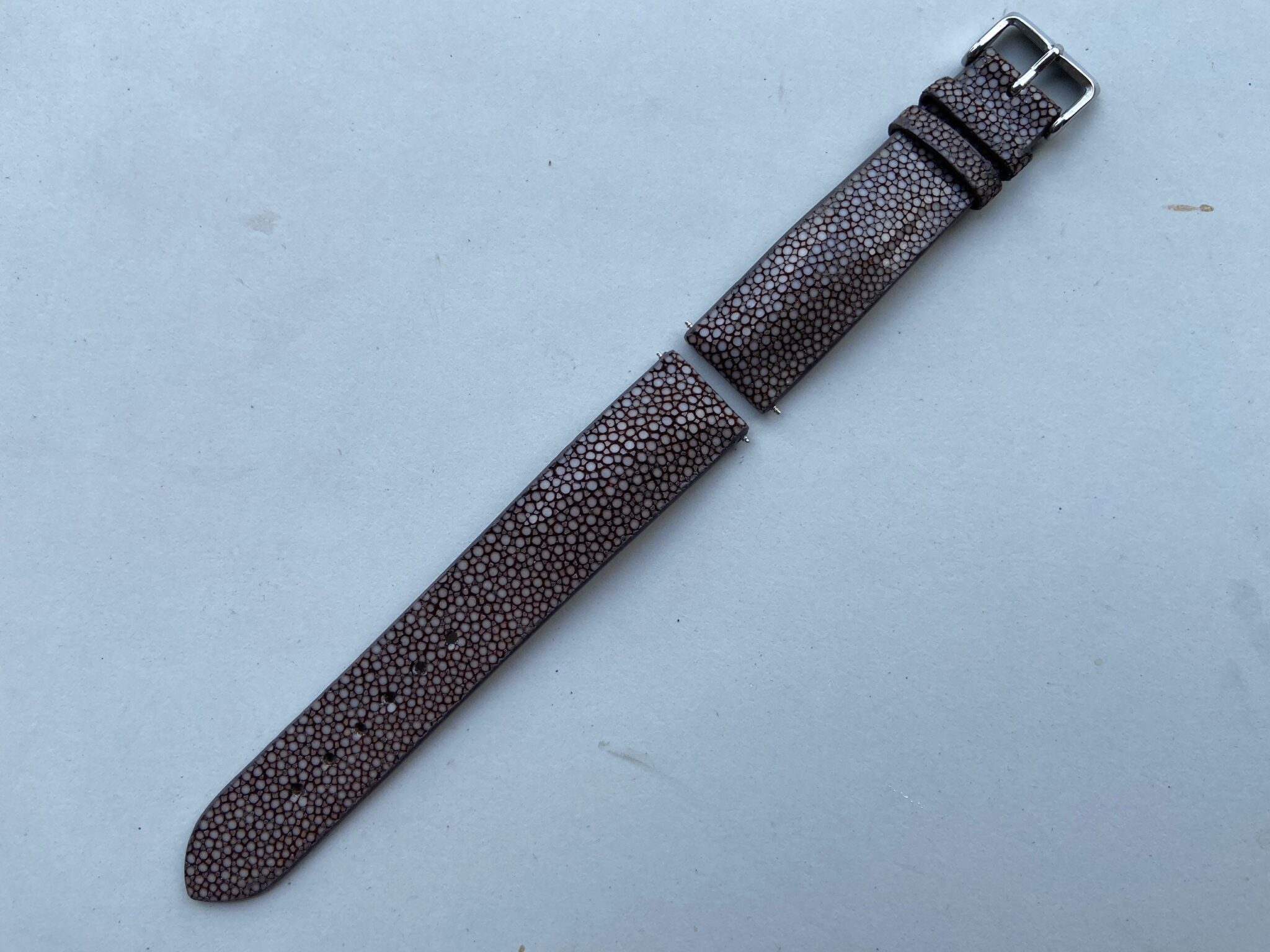 Brown Stingray leather watch strap 8