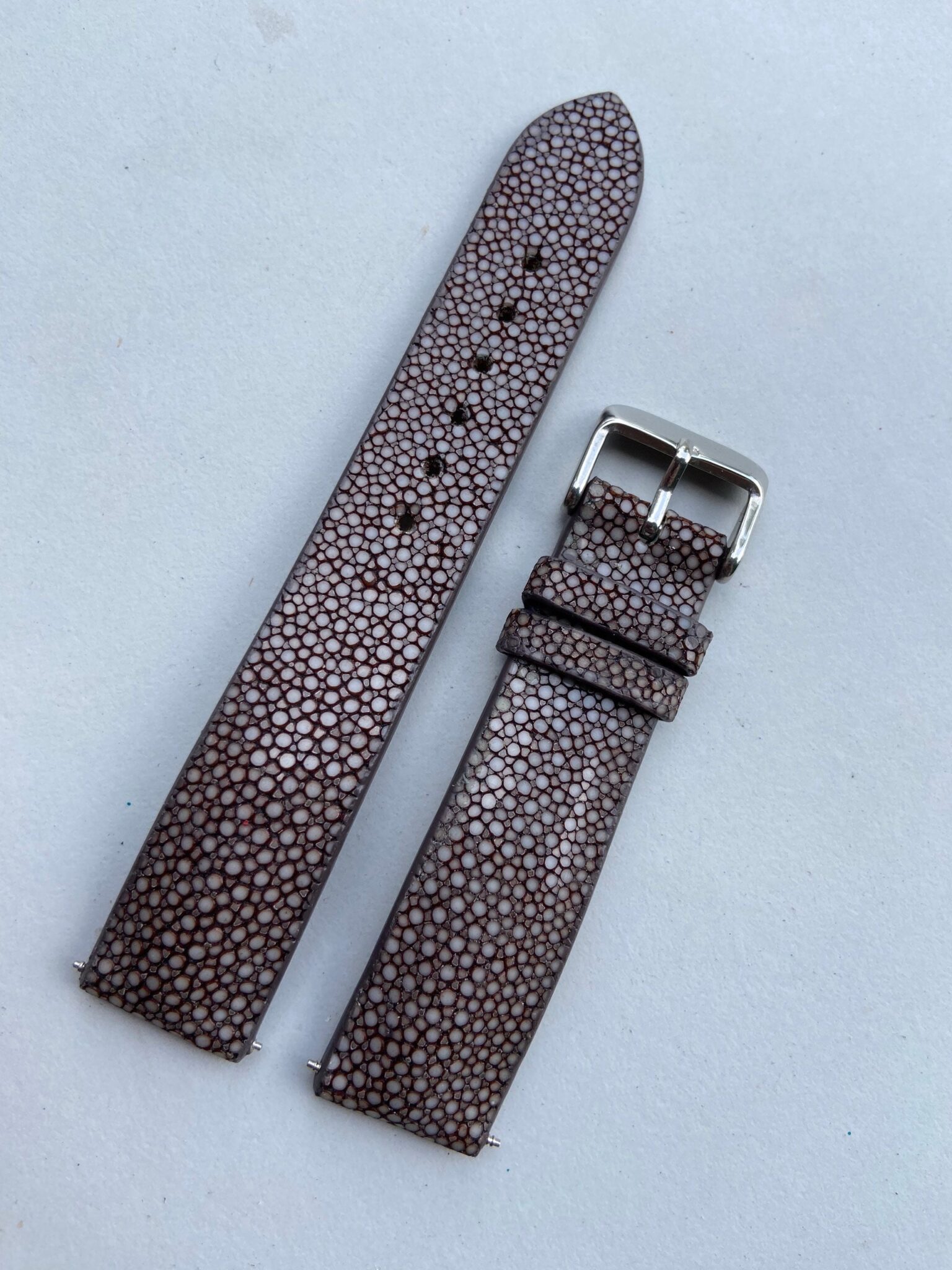 Brown Stingray leather watch strap 9