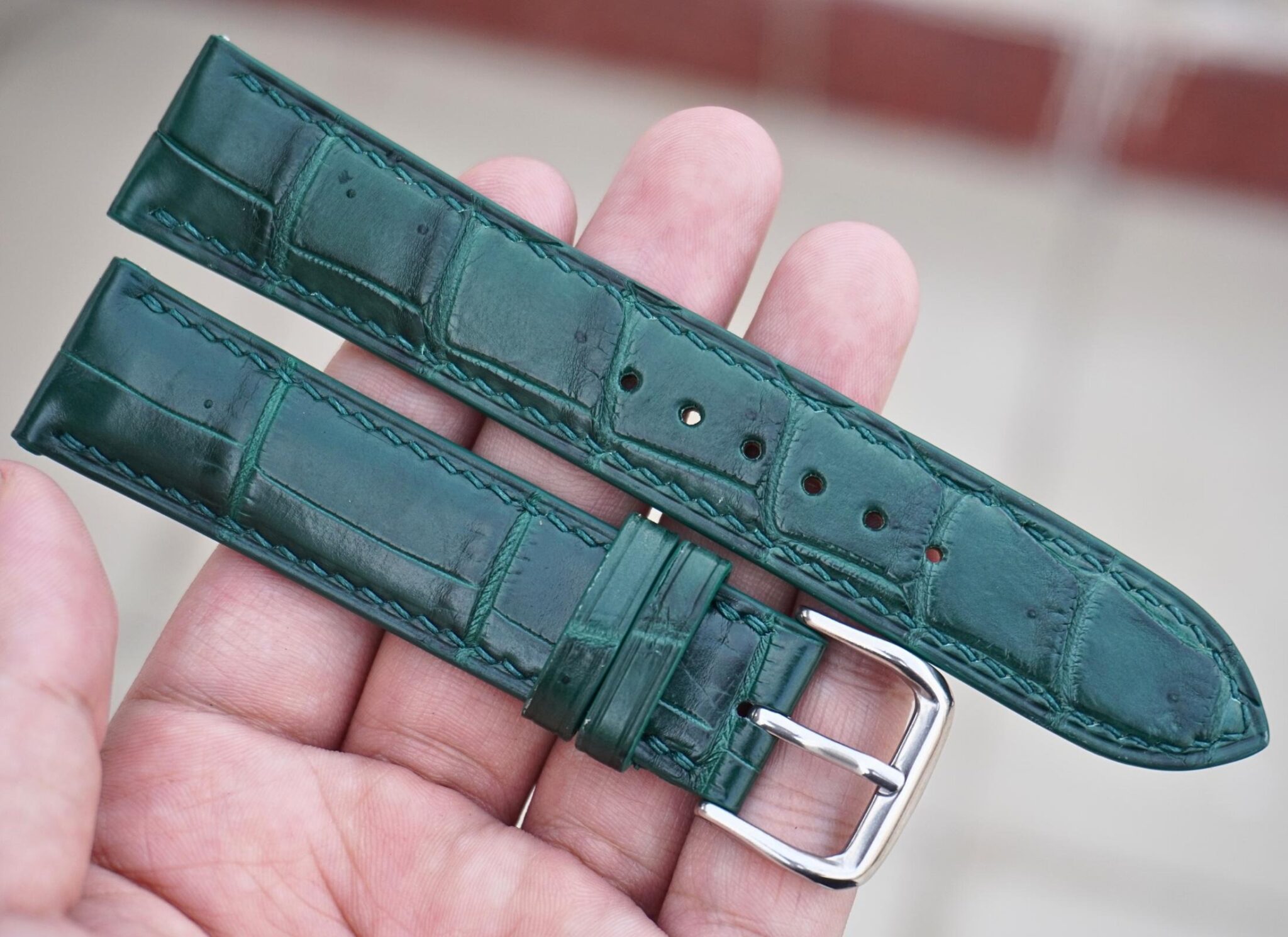 Green Alligator Watch Strap