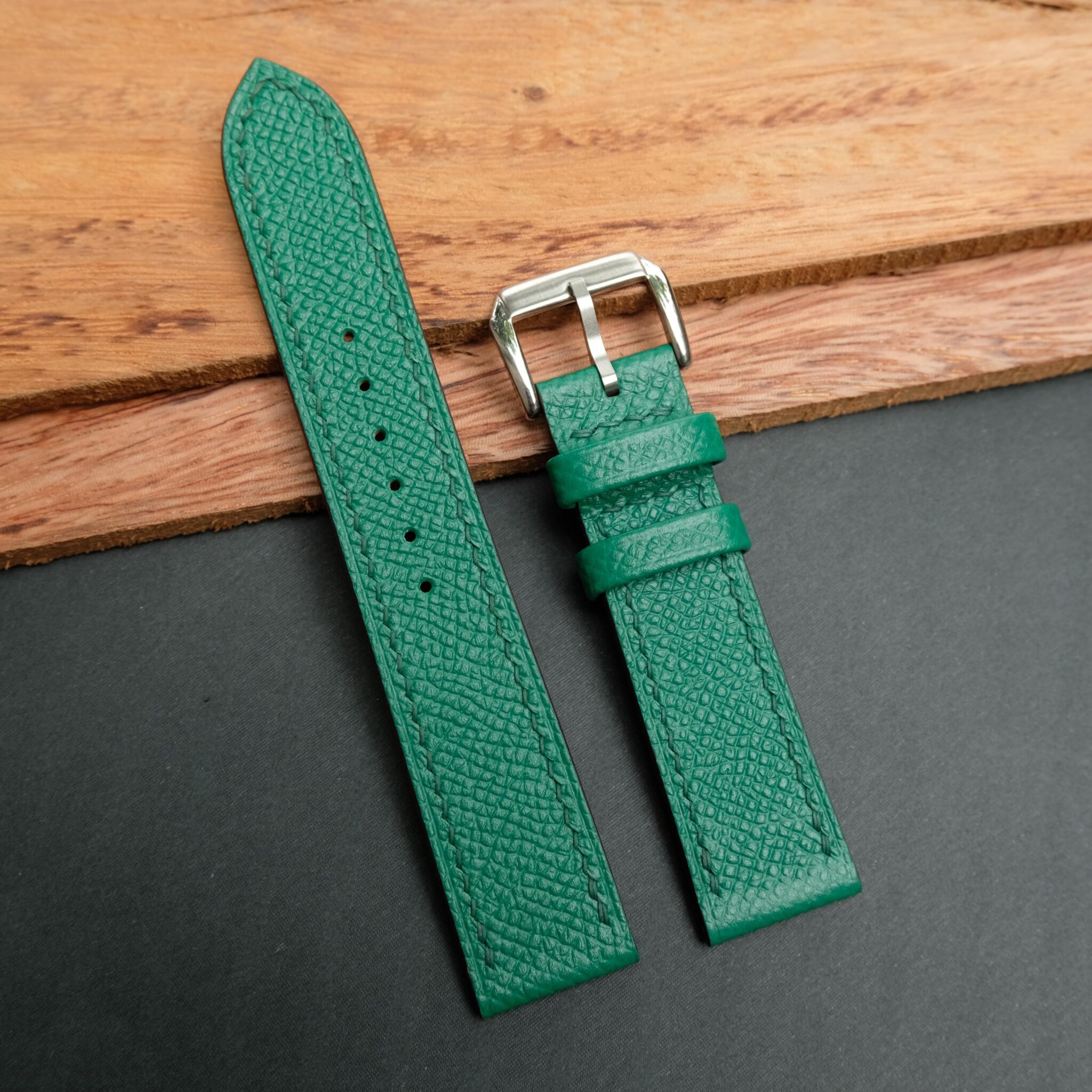 Green Epsom Leather Watch Strap (2)
