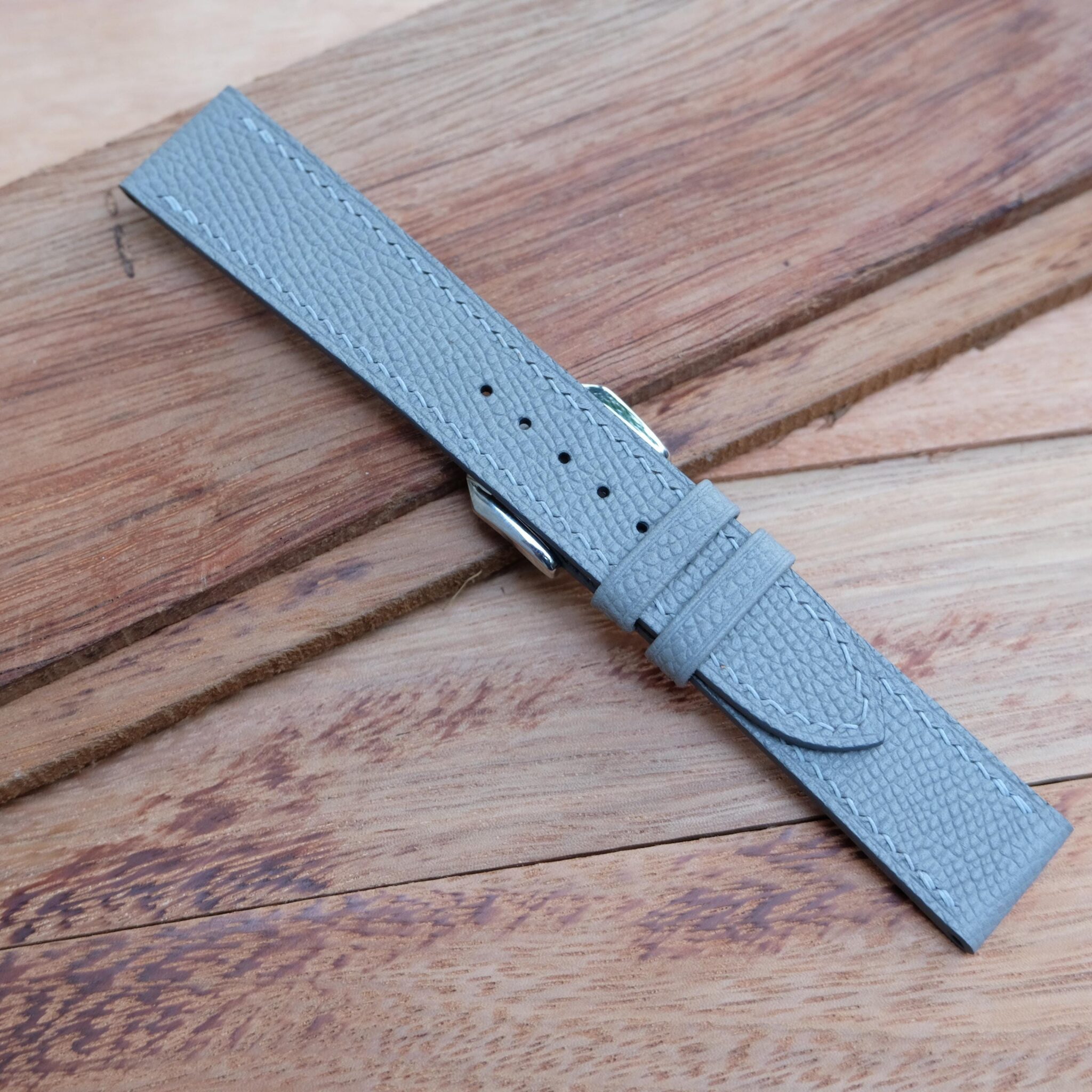 Grey Epsom Leather Watch Strap 1