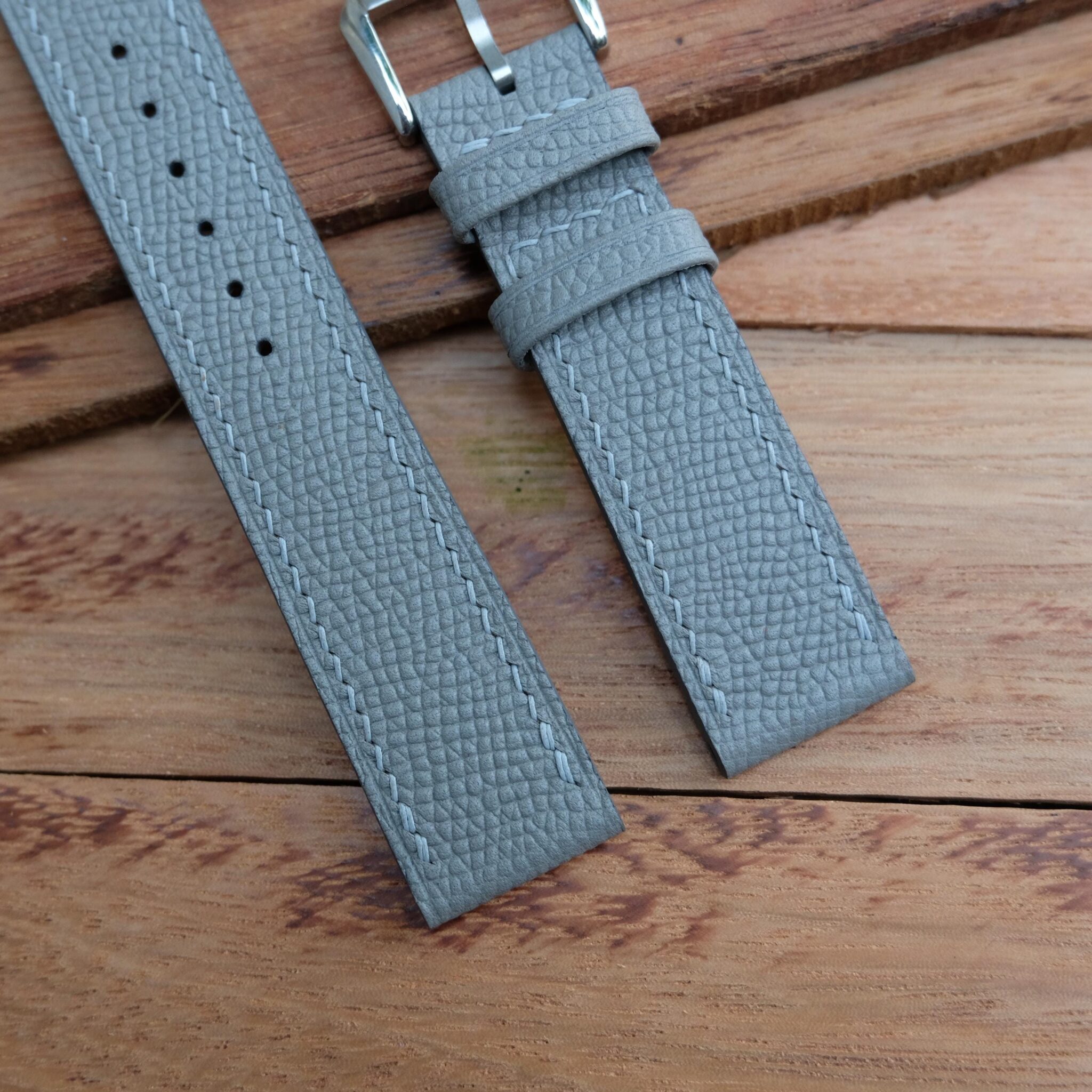 Grey Epsom Leather Watch Strap 3