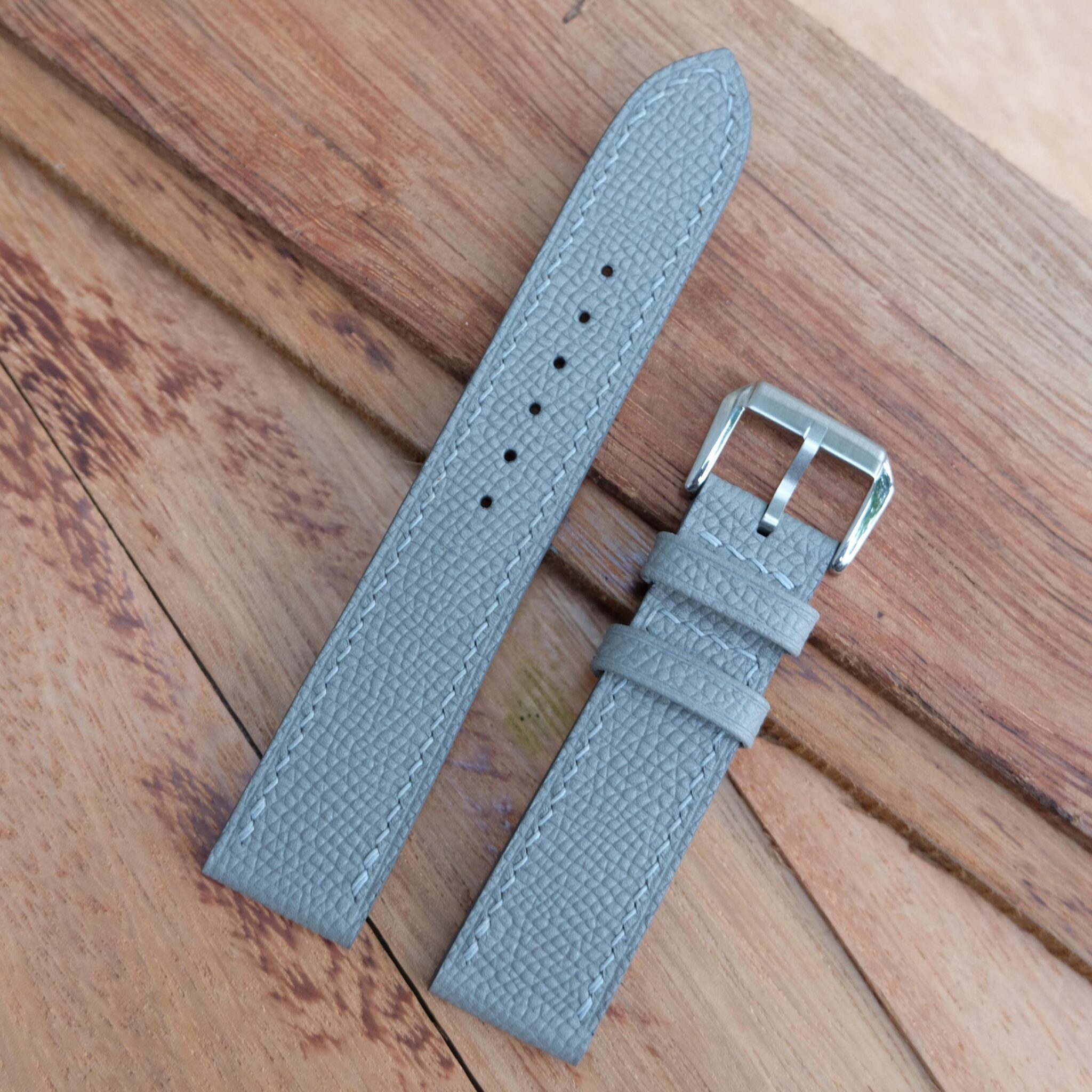 Grey Epsom Leather Watch Strap 5