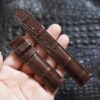 Handmade Dark Brown Alligator Leather Watch Strap (8)