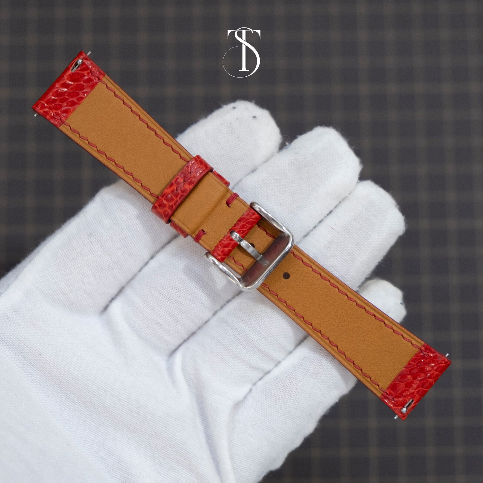 Red Leg Ostrich Leg Watch Strap - Image 5