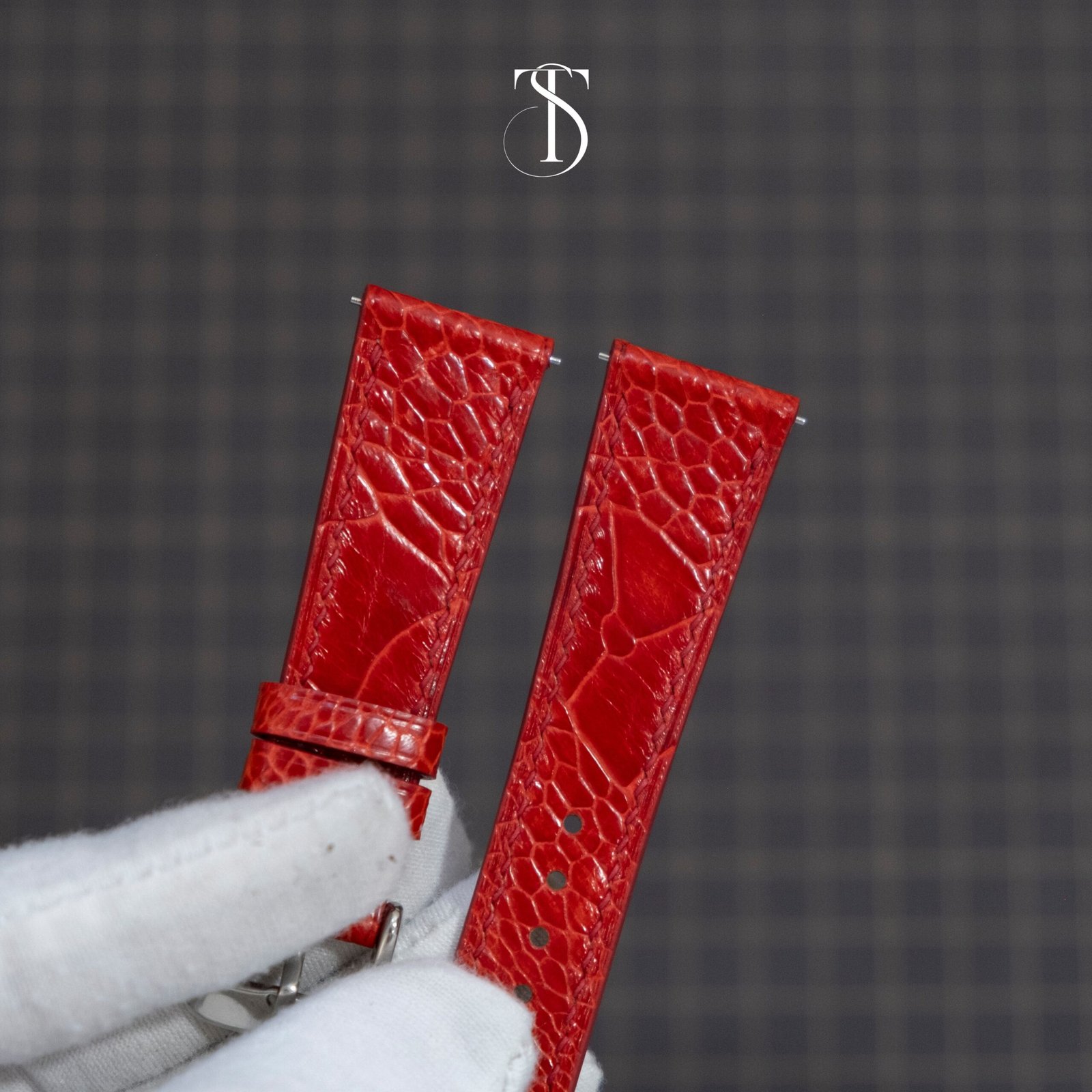 Red Leg Ostrich Leg Watch Strap - Image 3