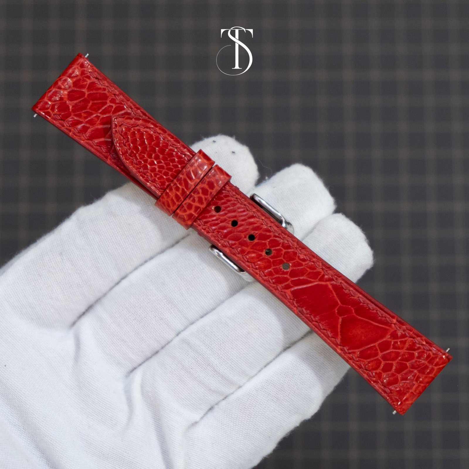 Red Ostrich Watch STrap 5