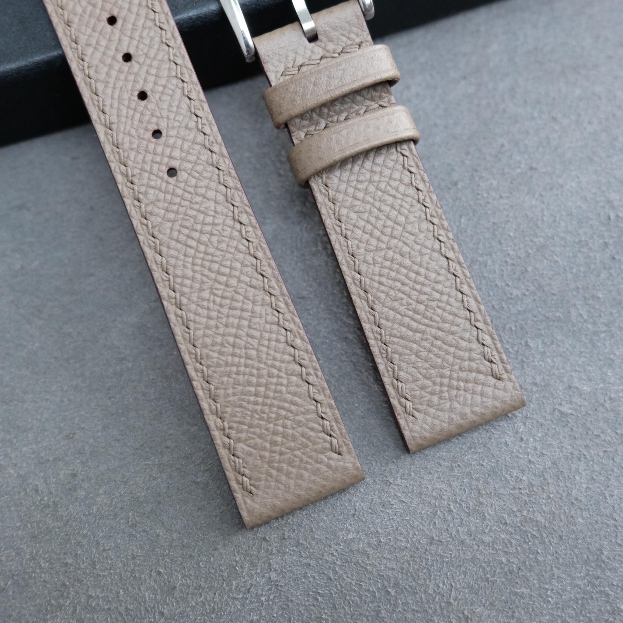 Taupe Epsom leather watch strap 5