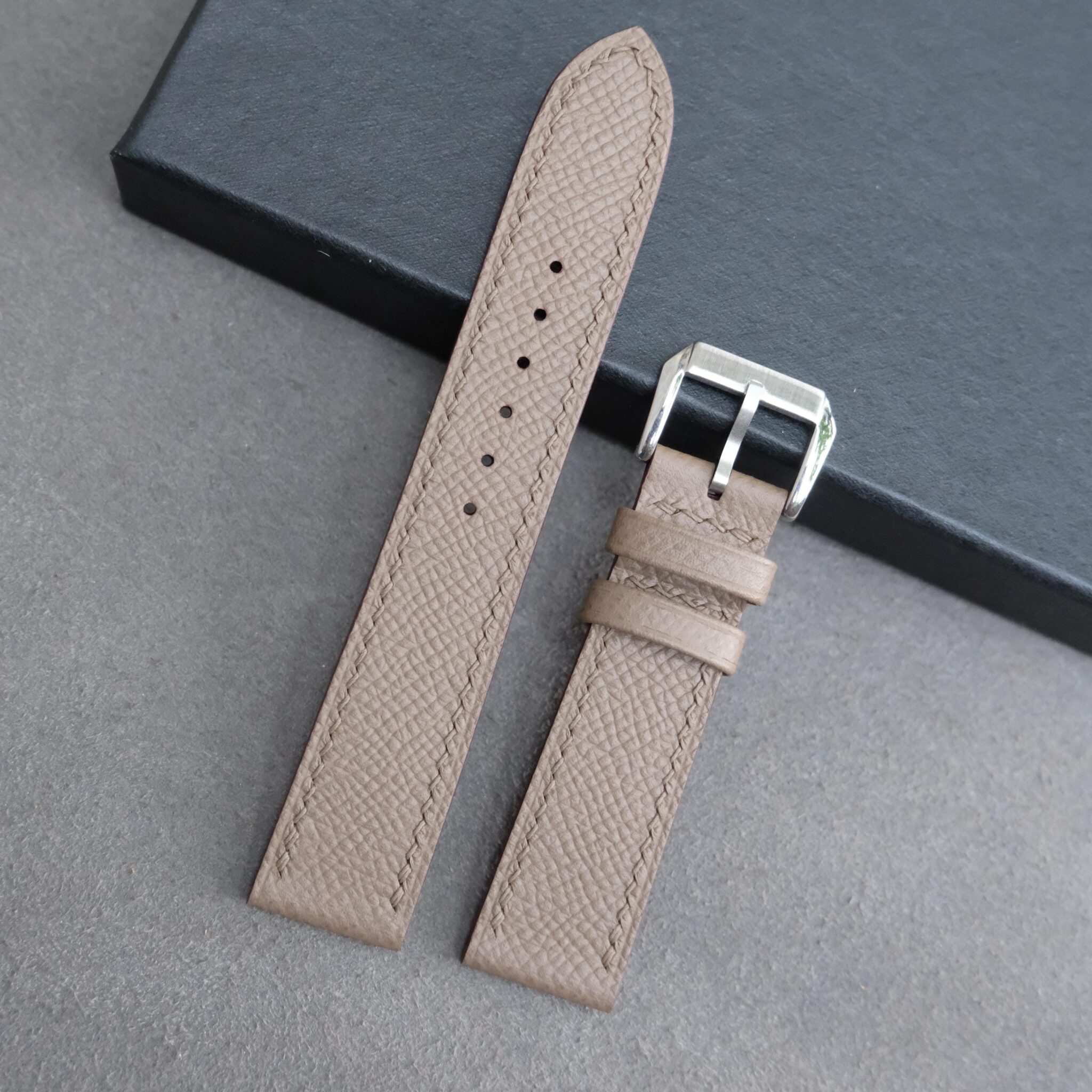 Taupe Epsom leather watch strap 6