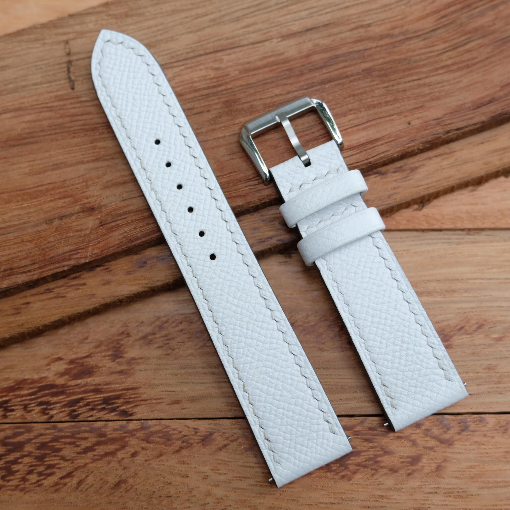 White Epsom Leather Watch Strap (1)