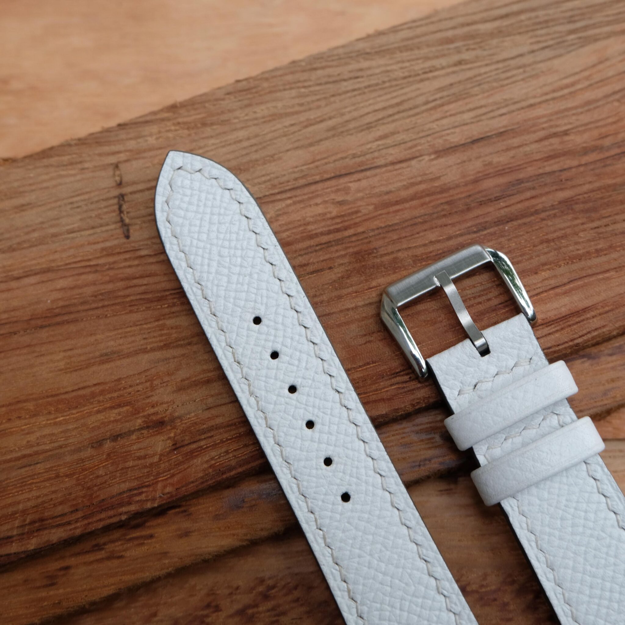 White Epsom Leather Watch Strap 3