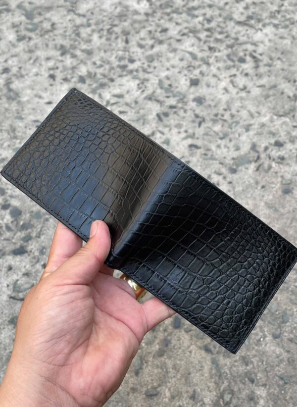 Black Double Side Bifold Alligator Wallet For Men