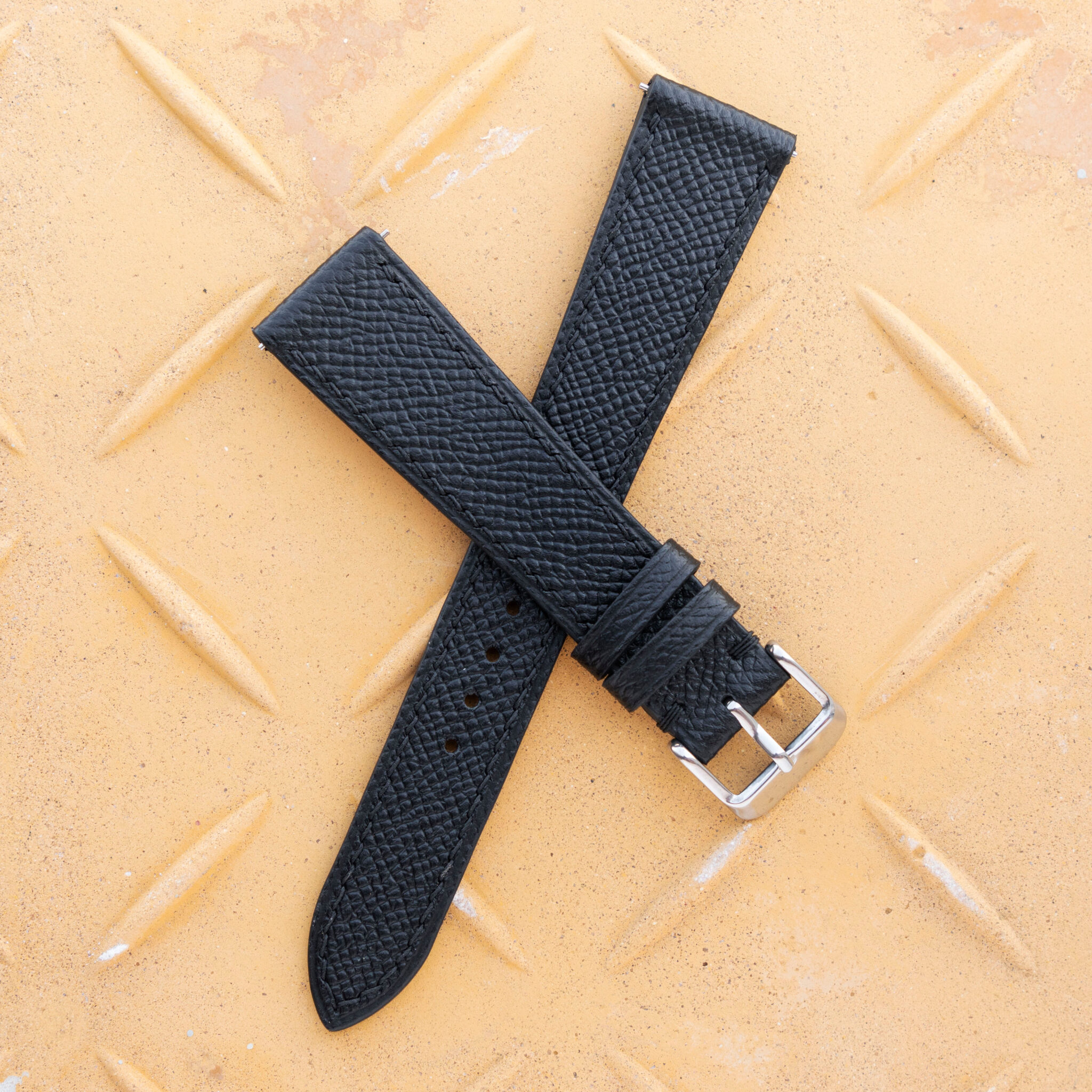 Black Epsom Leather Watch Band 2