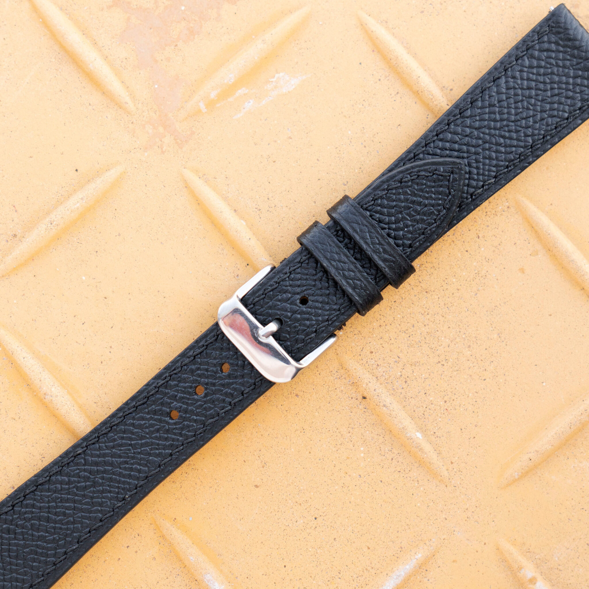 Black Epsom Leather Watch Band 7