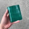 Emerald Green Double Side Alligator Vertical Wallet For Men