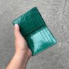Emerald Green Double Side Alligator Vertical Wallet For Men
