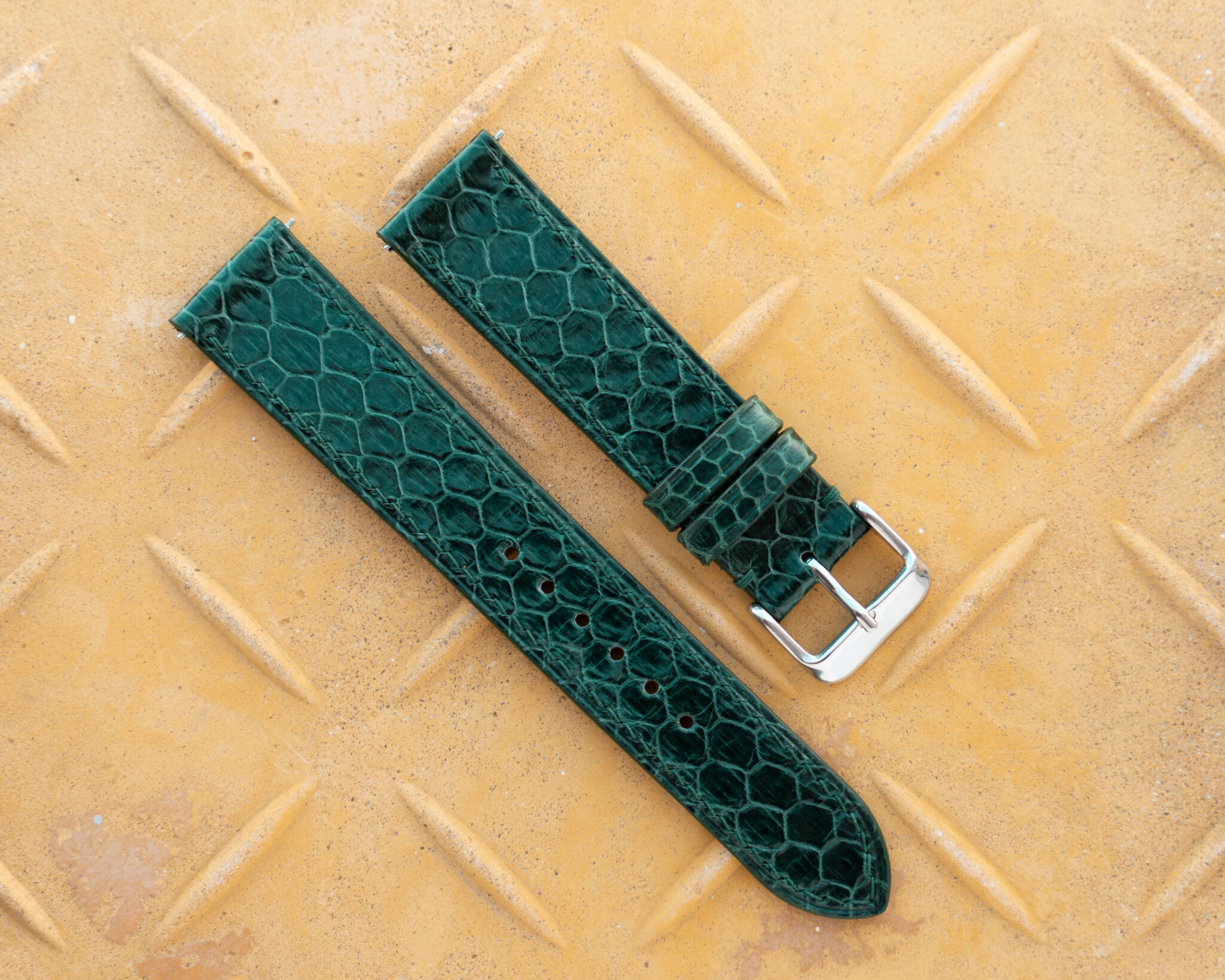 Green Sea Snake Leather Watch Band (1)