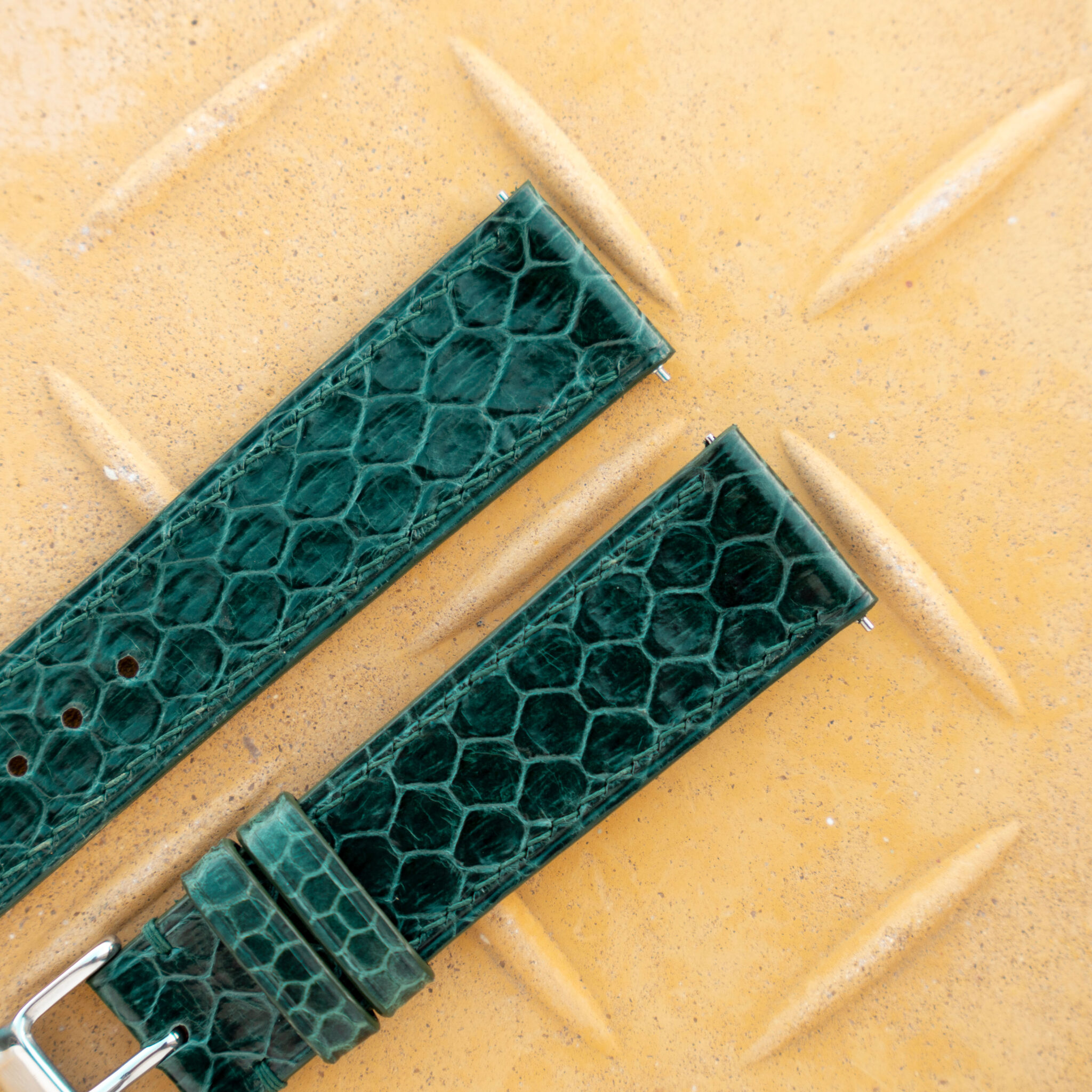 Green Sea Snake Leather Watch Band 4