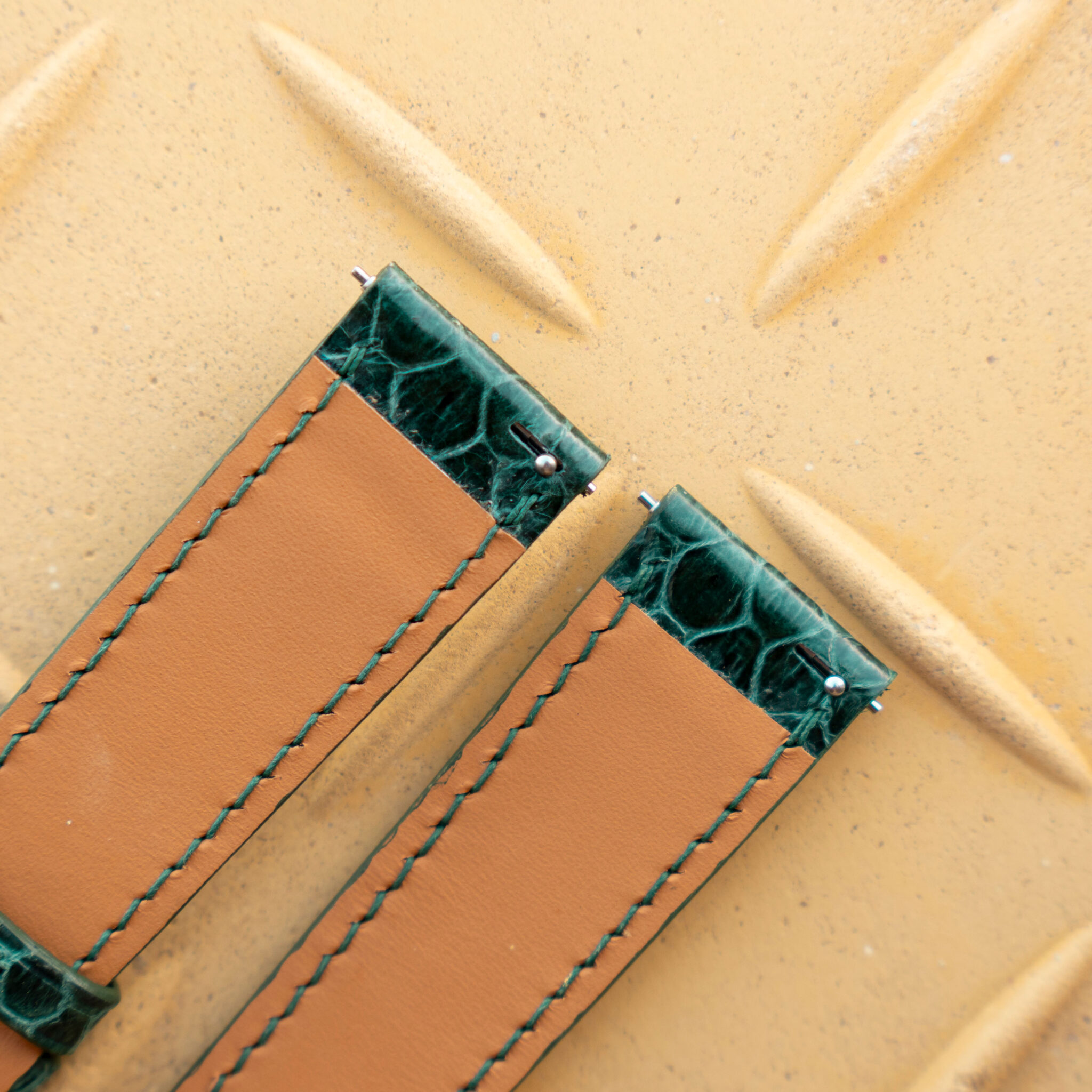 Green Sea Snake Leather Watch Band 6