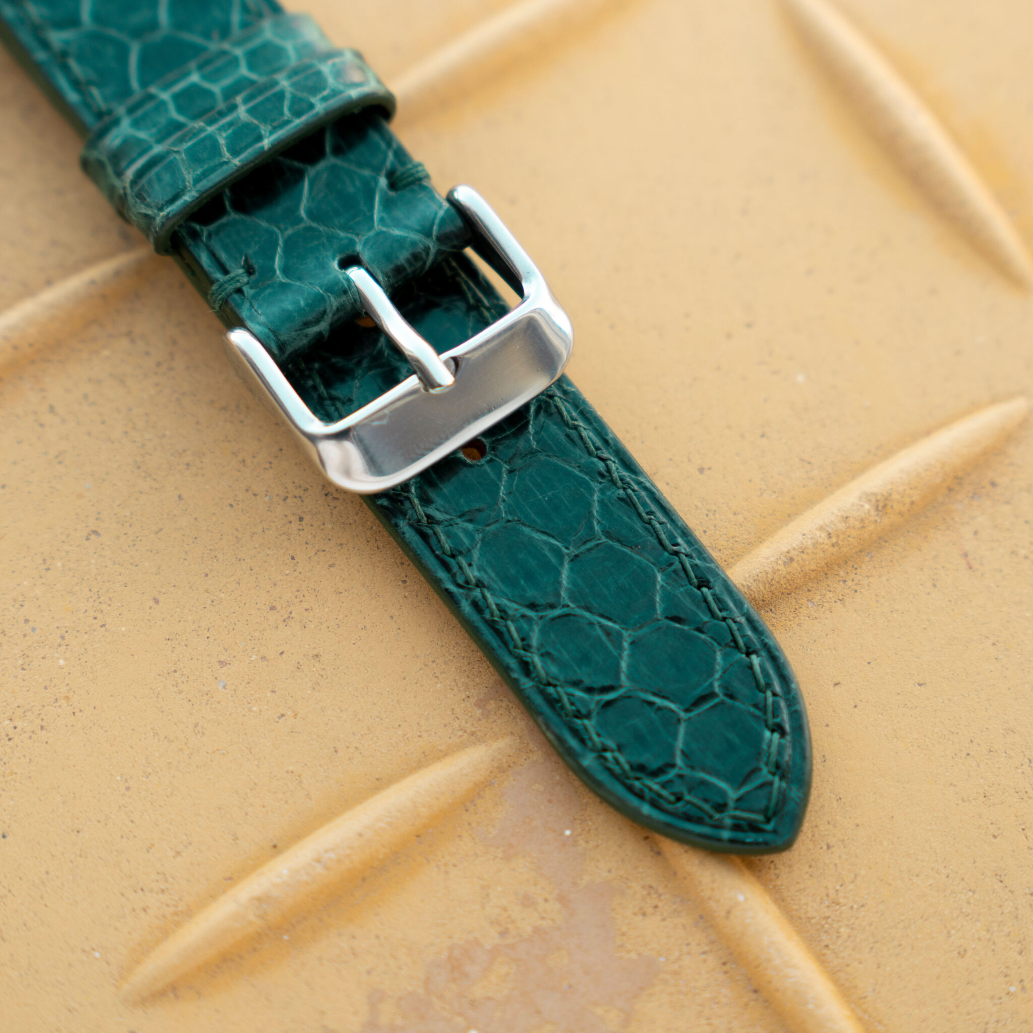 Green Sea Snake Leather Watch Band 8