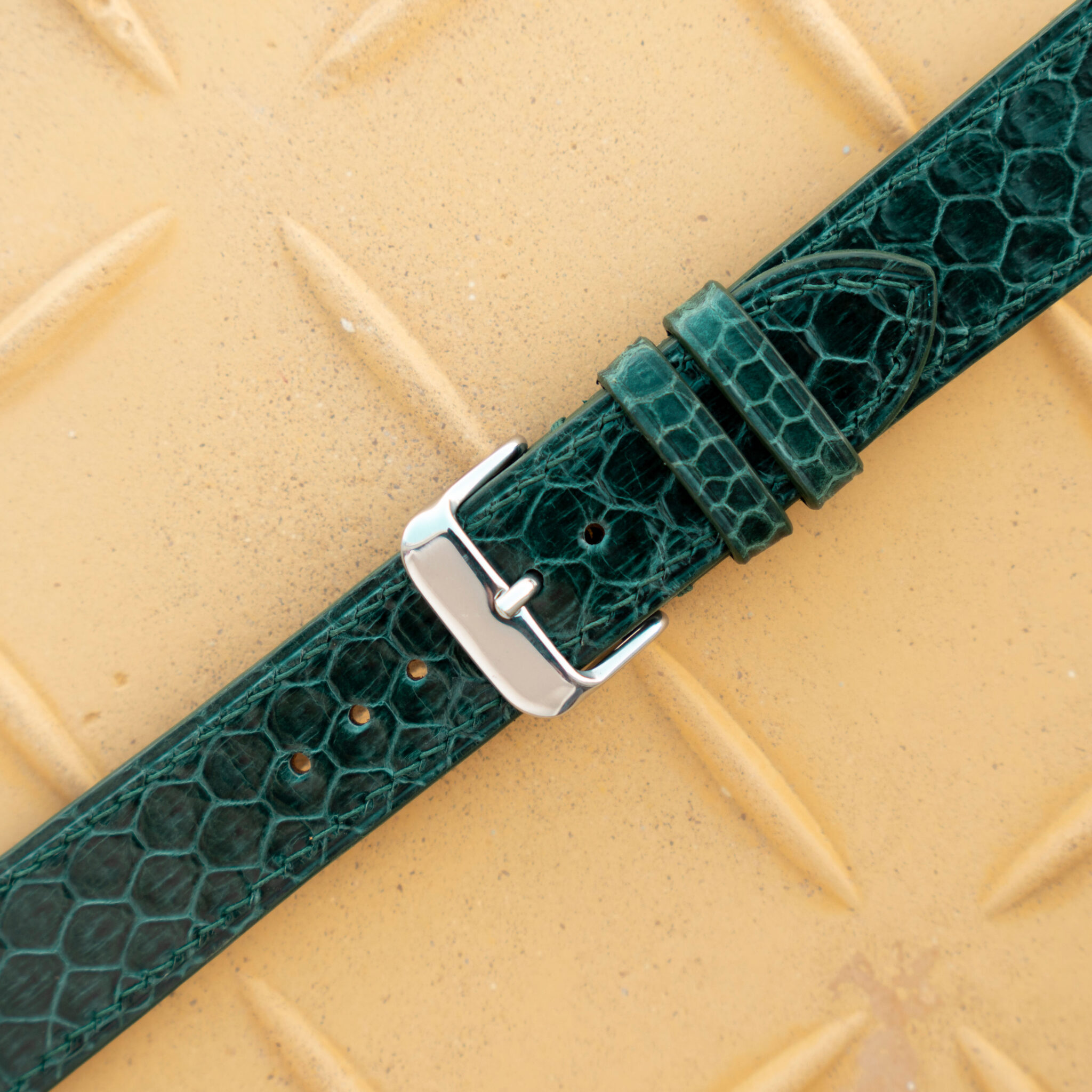 Green Sea Snake Leather Watch Band 9