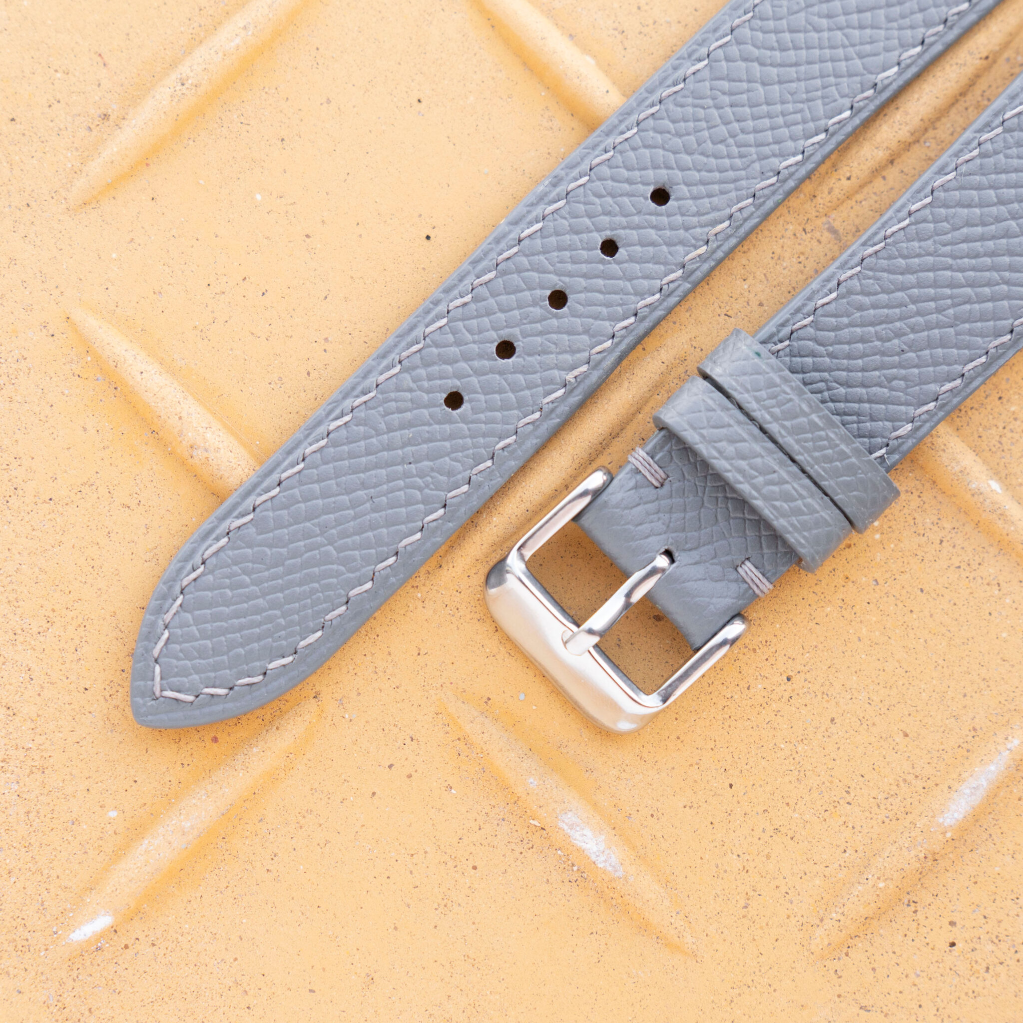 Grey Epsom Leather Watch Band 4