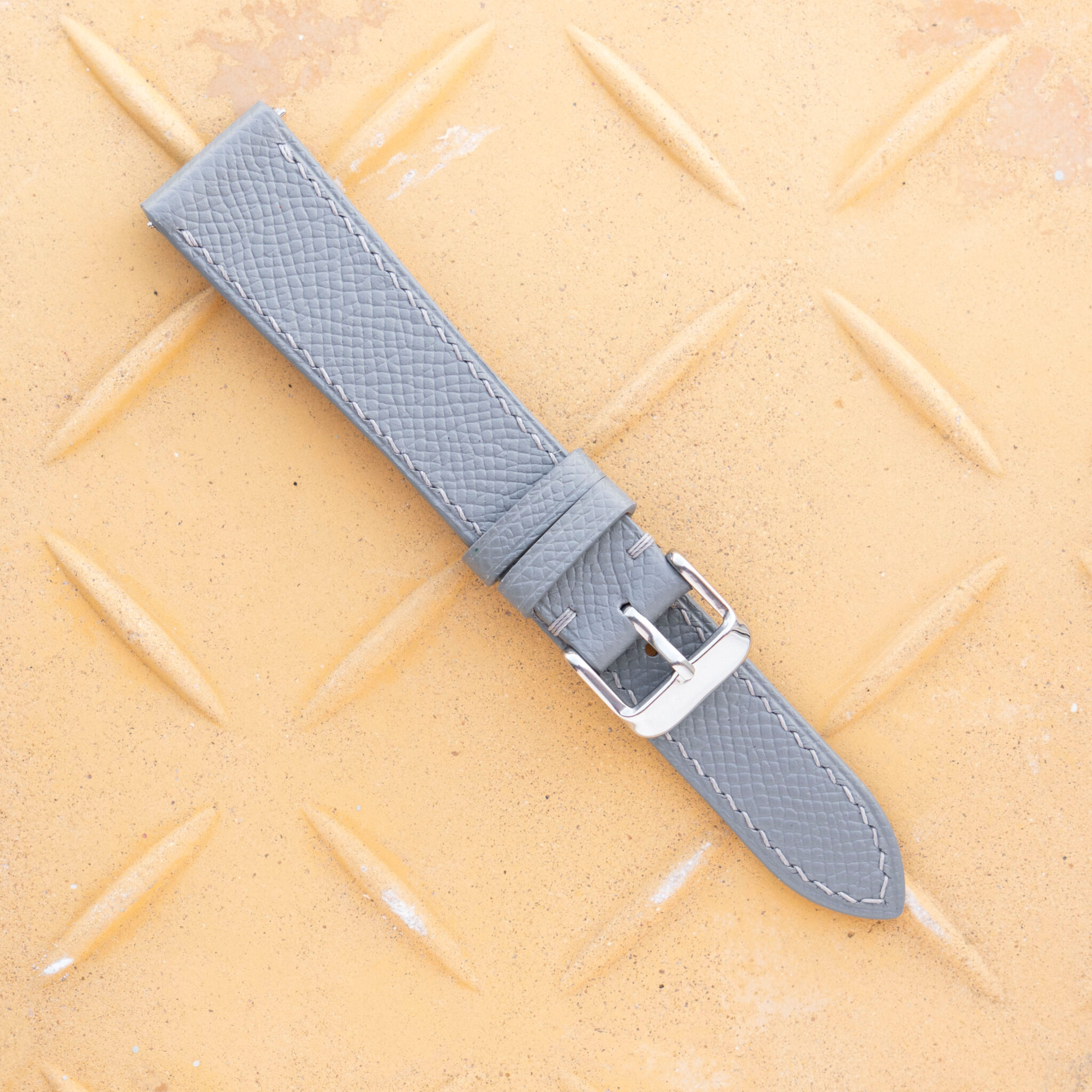 Grey Epsom Leather Watch Band 6