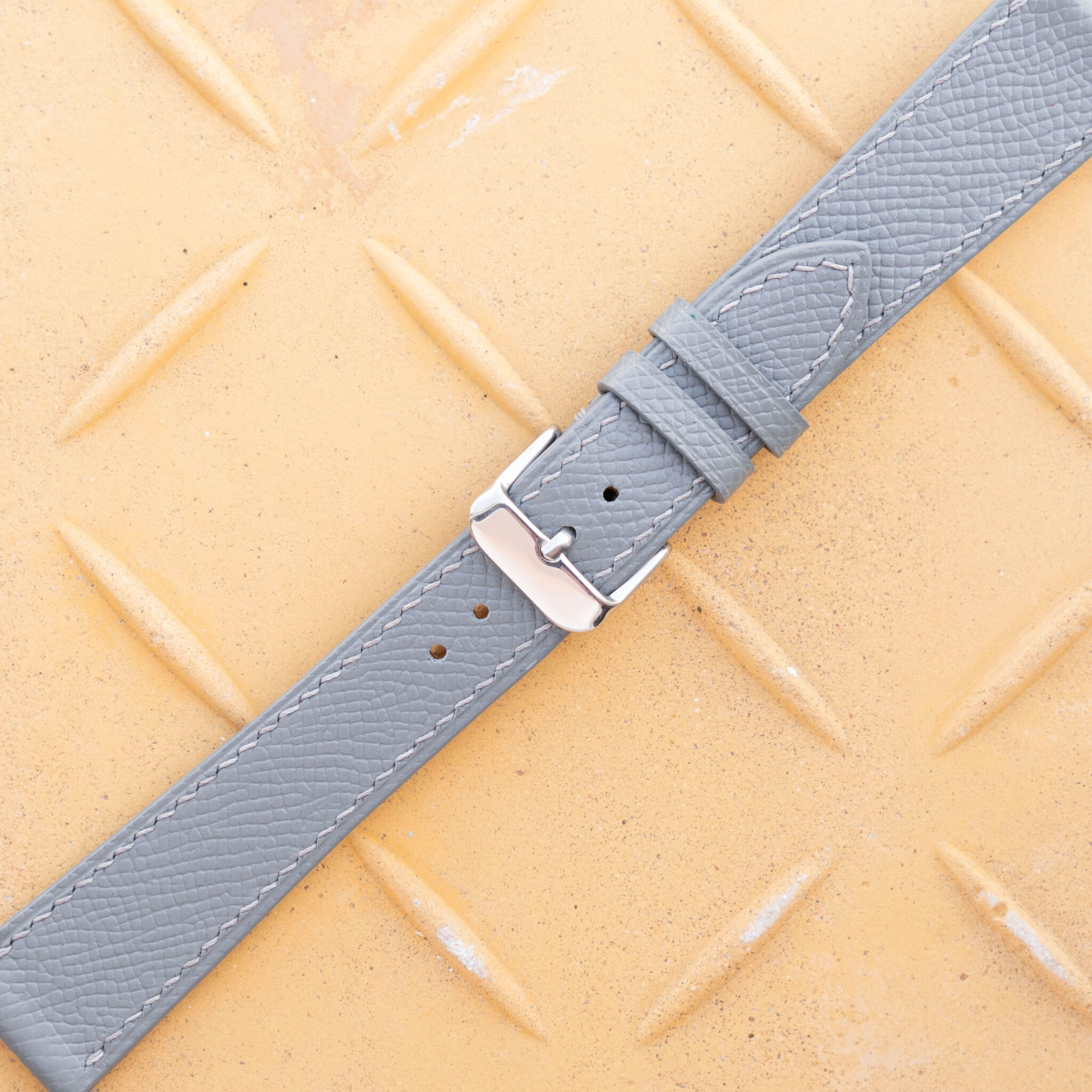 Grey Epsom Leather Watch Band 7