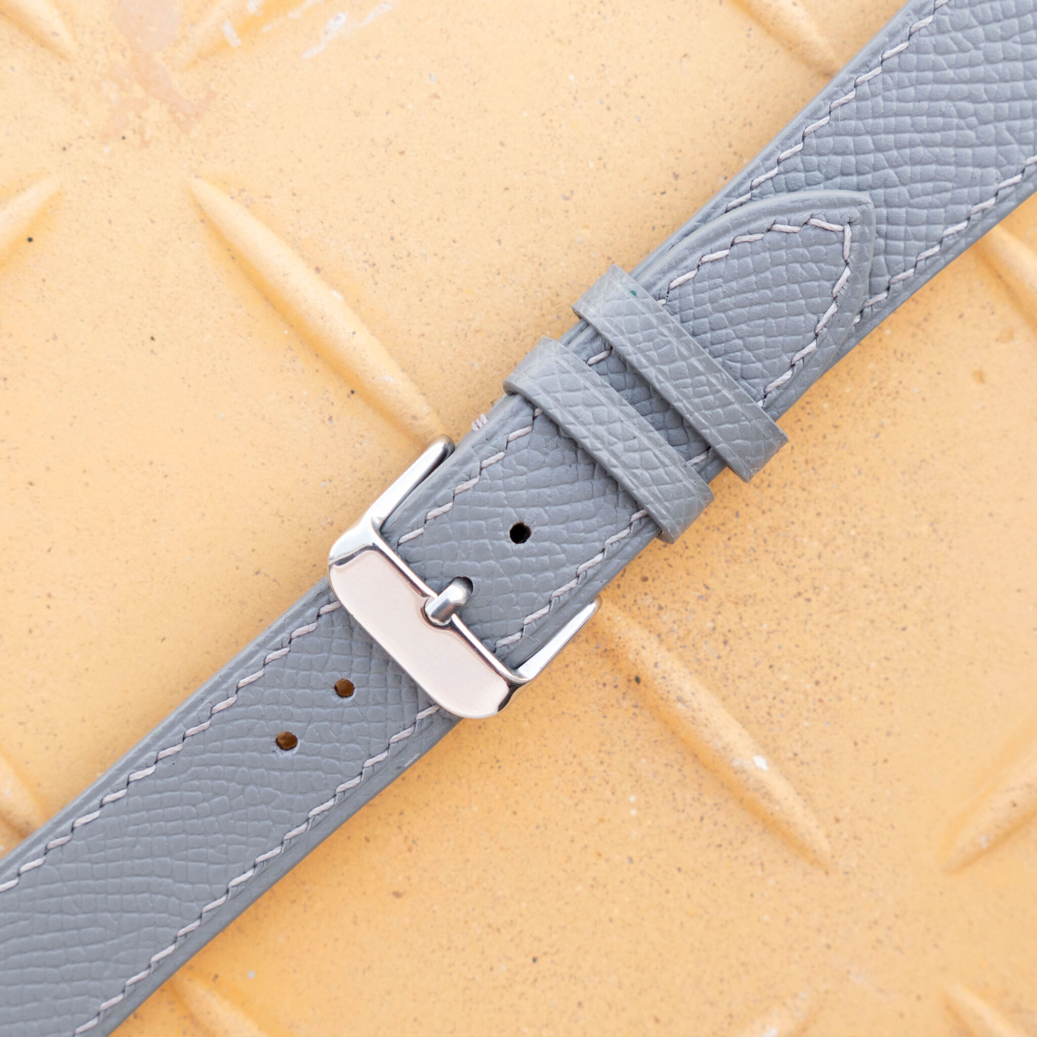 Grey Epsom Leather Watch Band 8