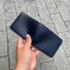 Navy Blue Double Side Alligator Bifold Wallet