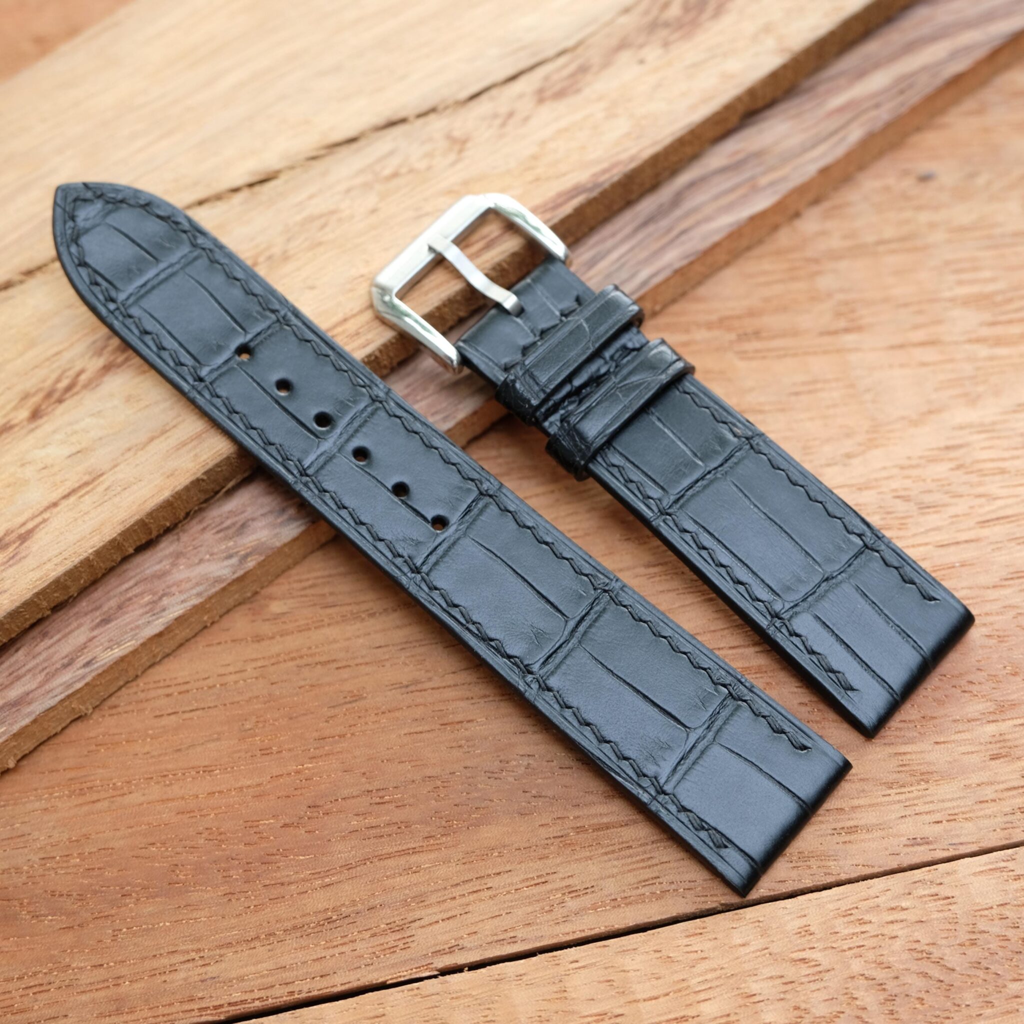 black alligator watch band 2
