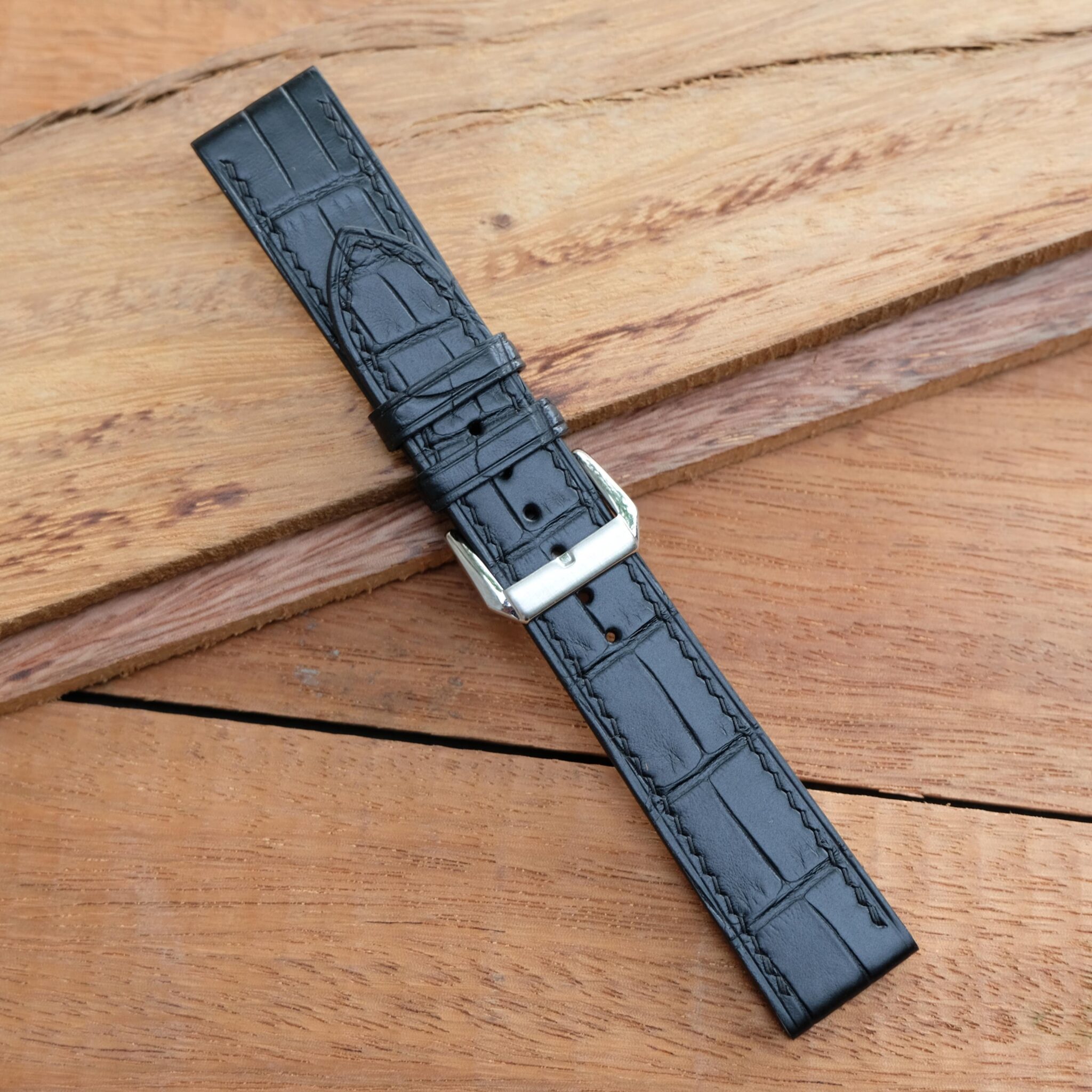 black alligator watch band 3