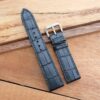 Black Alligator Leather Watch Band For Men 14mm 16mm 17mm 18mm 20mm