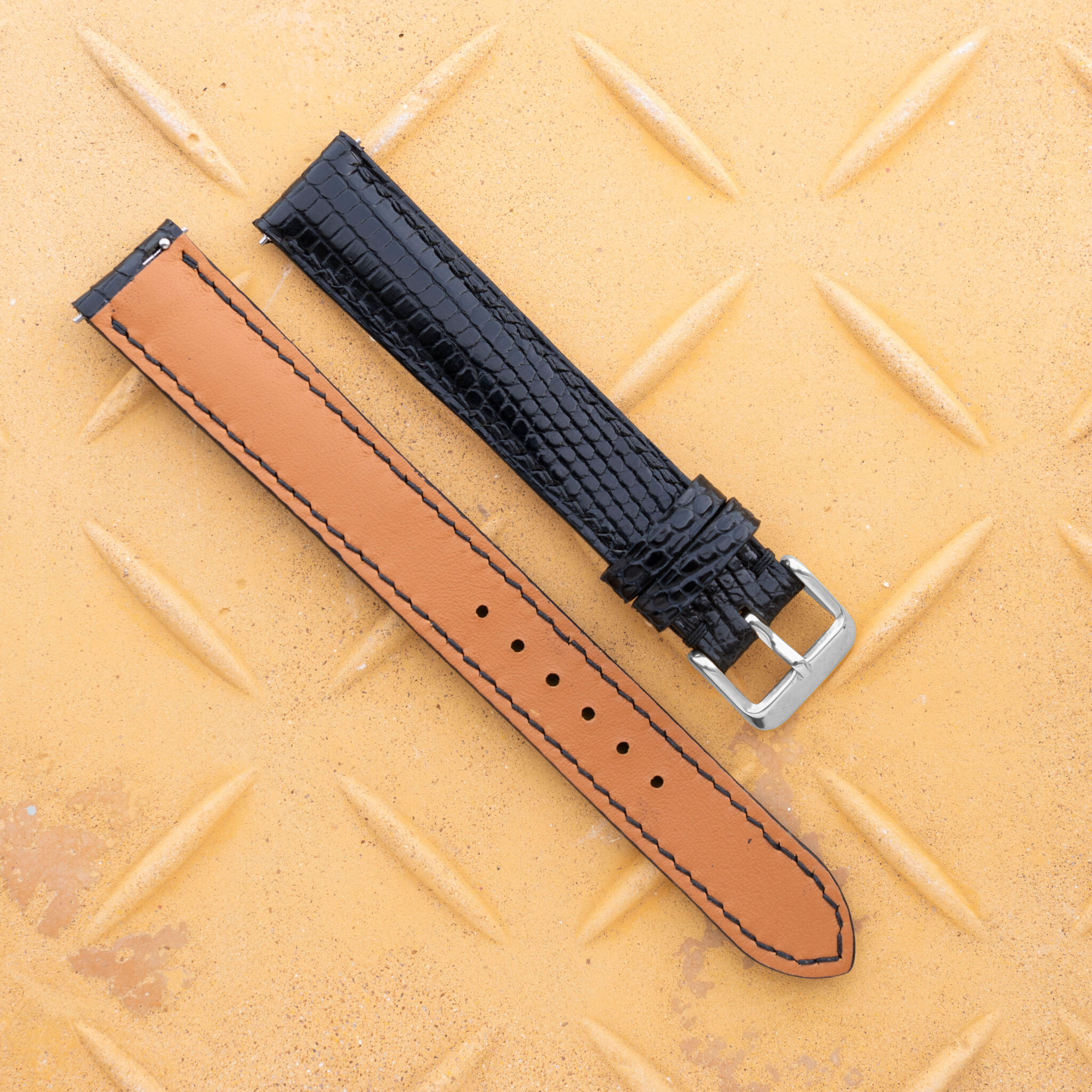black lizard leather watch band 2