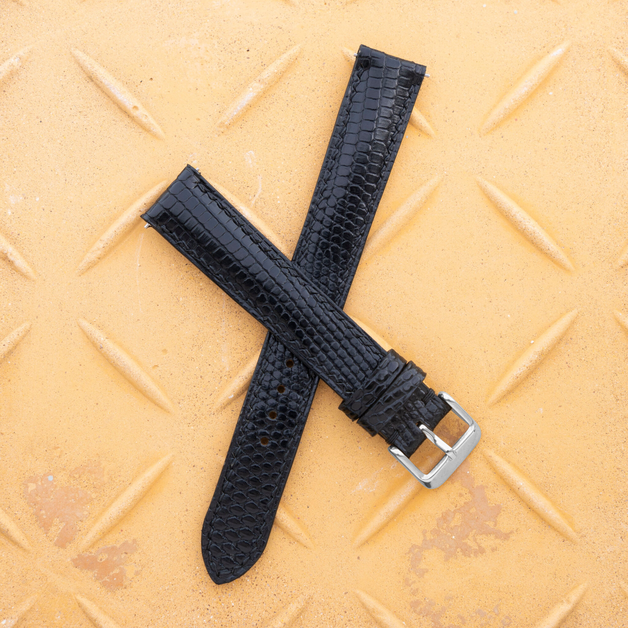 black lizard leather watch band 3