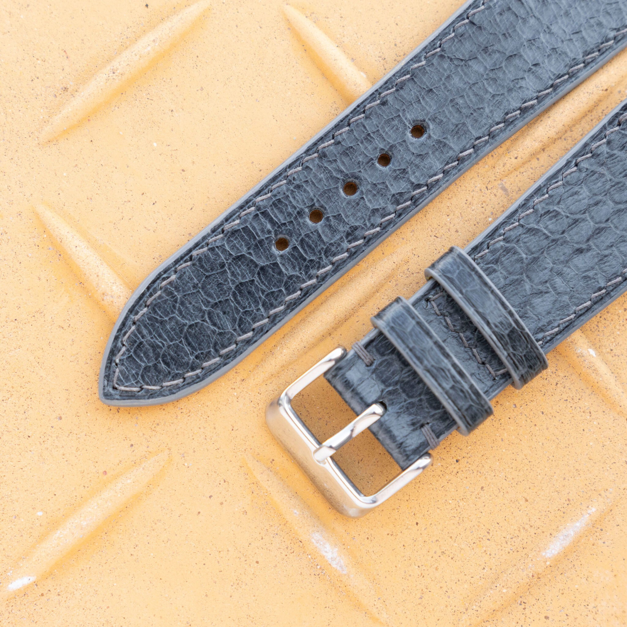 grey flat sea snake leather watch band 4