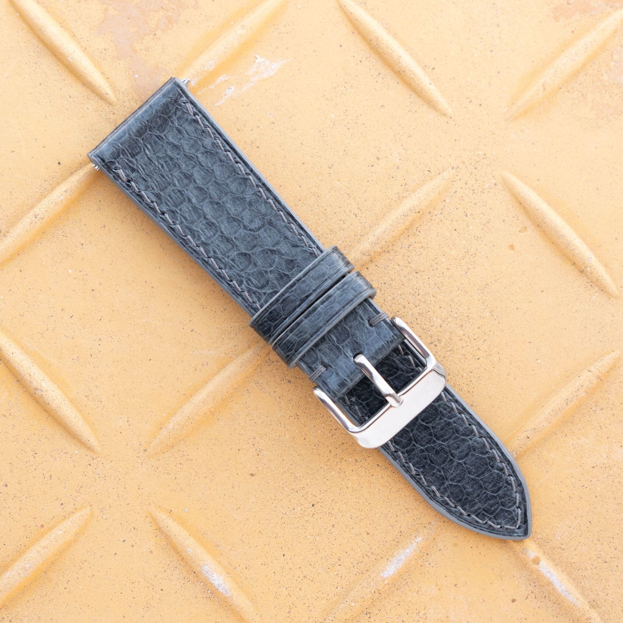 grey flat sea snake leather watch band 5