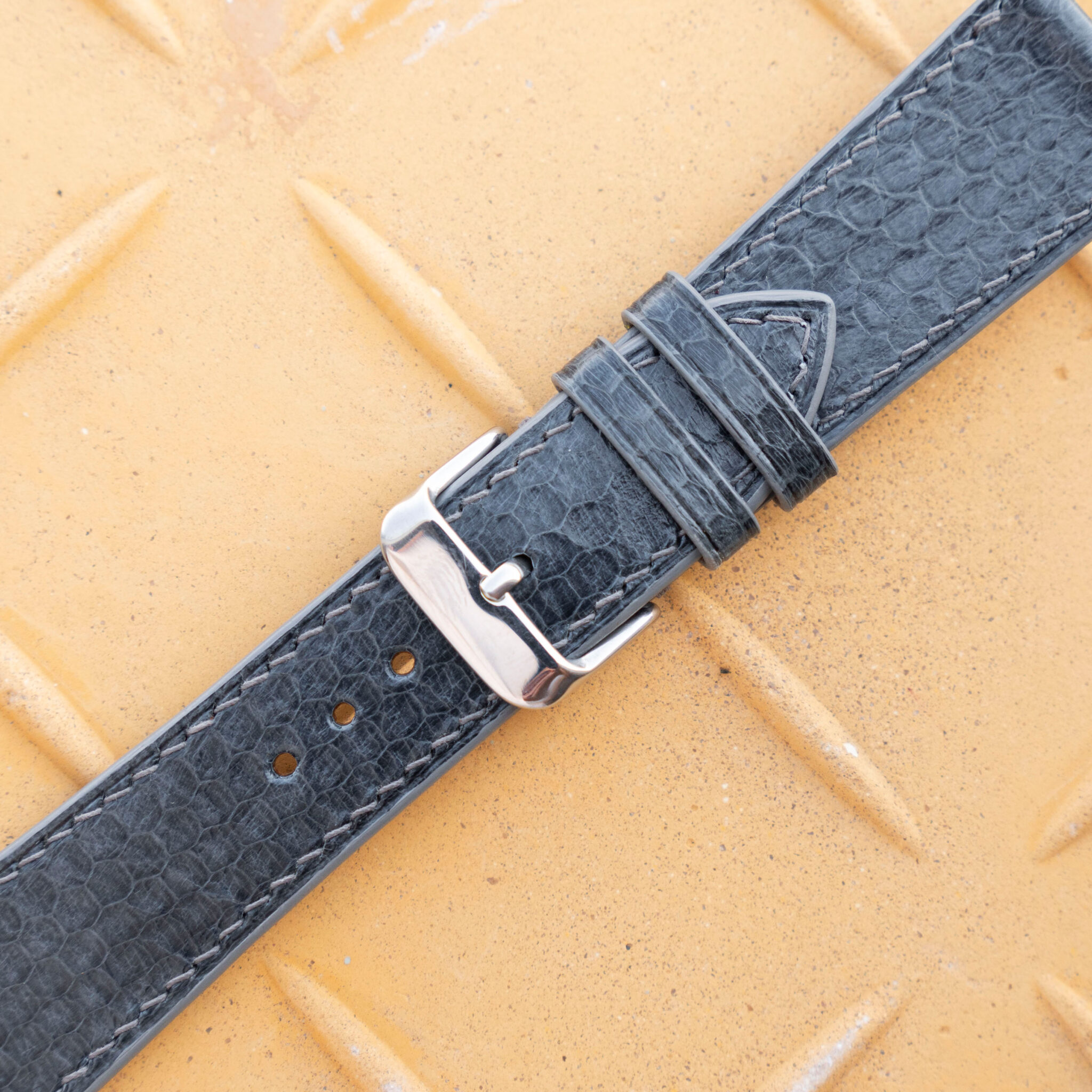 grey flat sea snake leather watch band 6