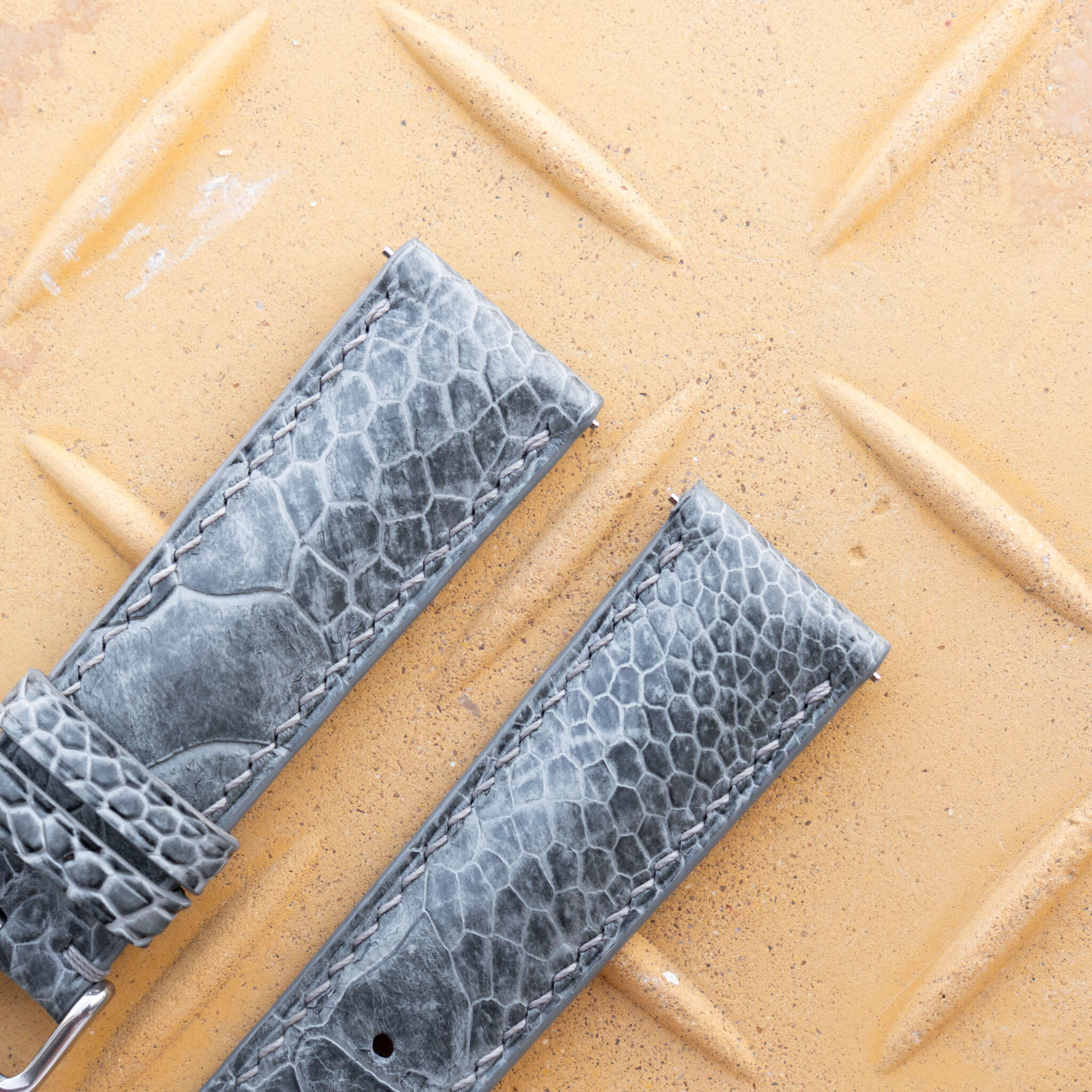 grey ostrich leather watch band 3