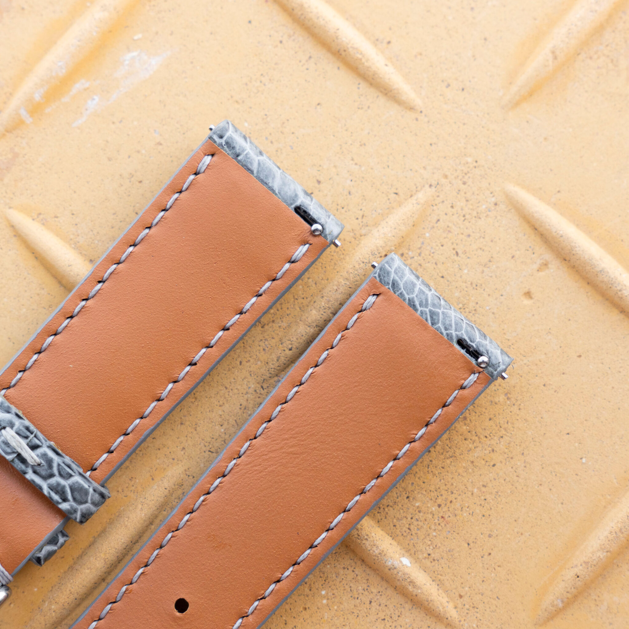 grey ostrich leather watch band 4