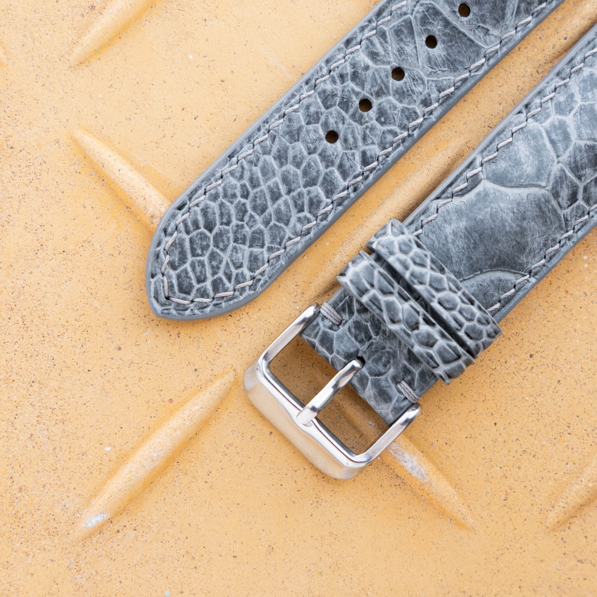 grey ostrich leather watch band 5