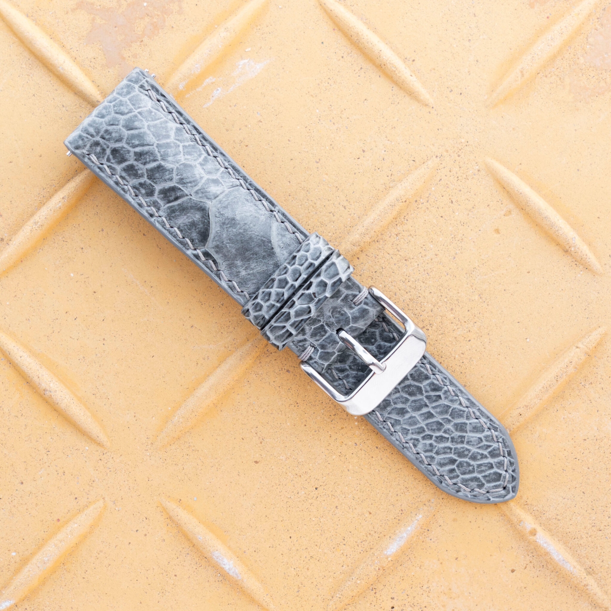 grey ostrich leather watch band 6